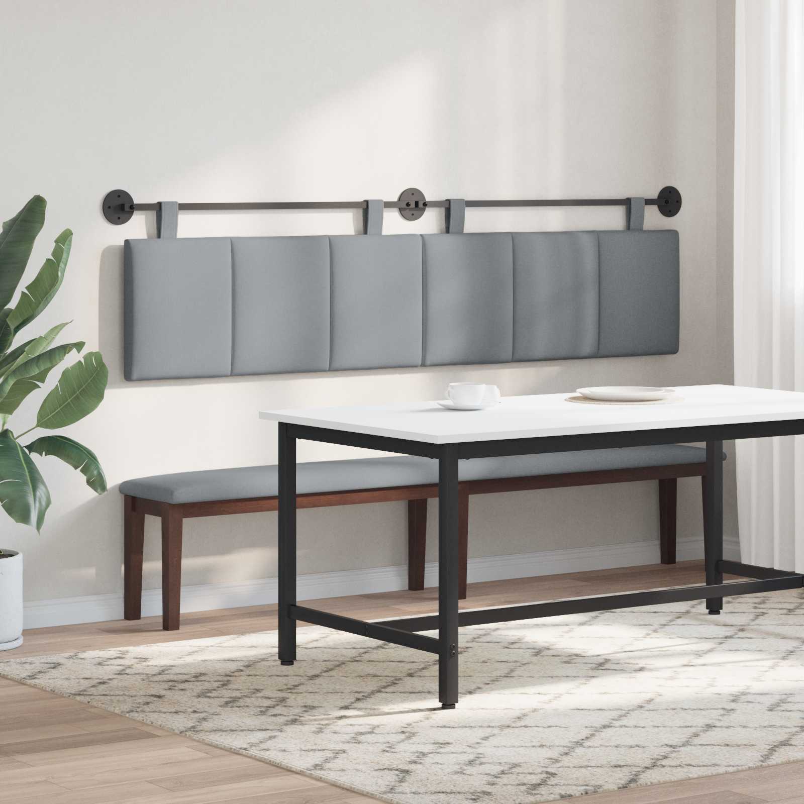 Tête de lit suspendue Gris clair Tissu - XIOS