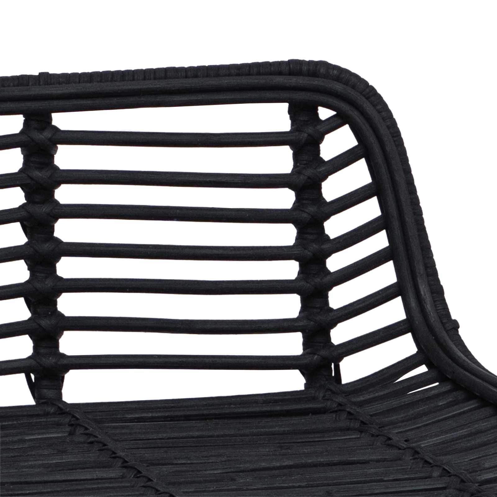 Tabouret de bar 2 pcs Noir 44 x 45 x 76 cm Rattan et Acier - XIOS