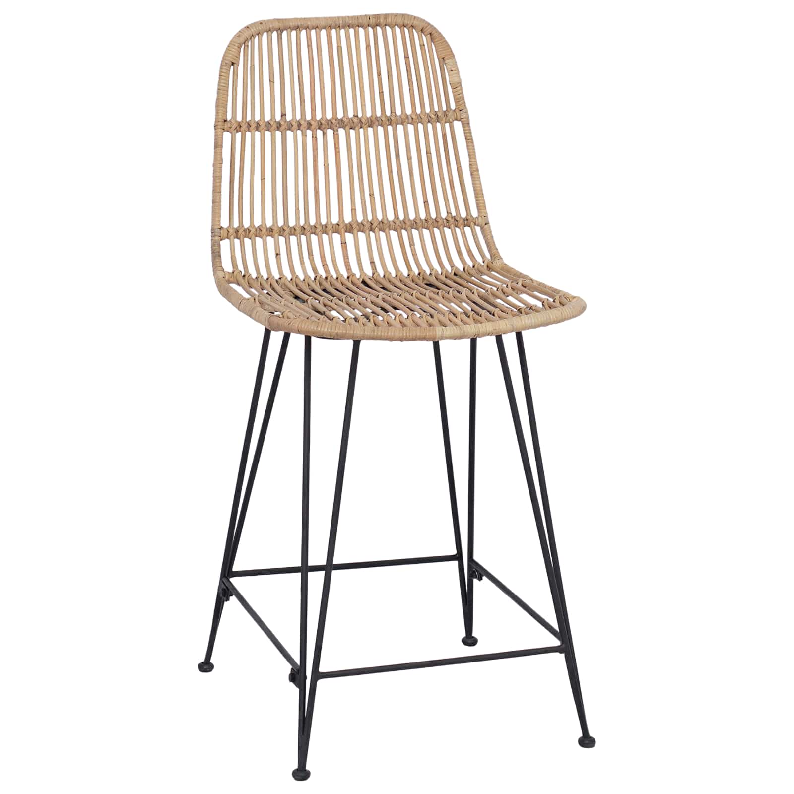 Tabouret de bar 2 pcs Naturel 44 x 54 x 96 cm Rattan et Acier - XIOS