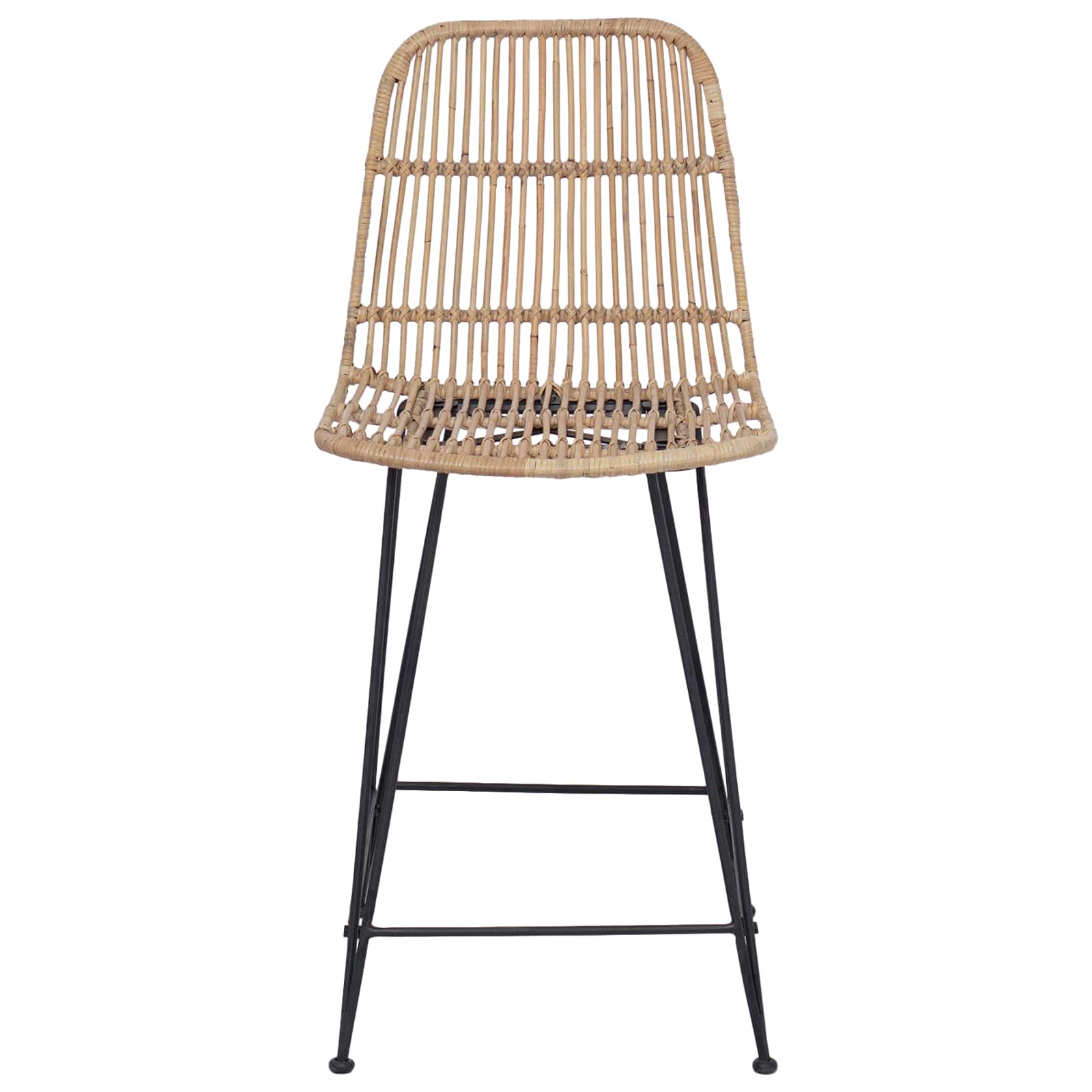 Tabouret de bar 2 pcs Naturel 44 x 54 x 96 cm Rattan et Acier - XIOS
