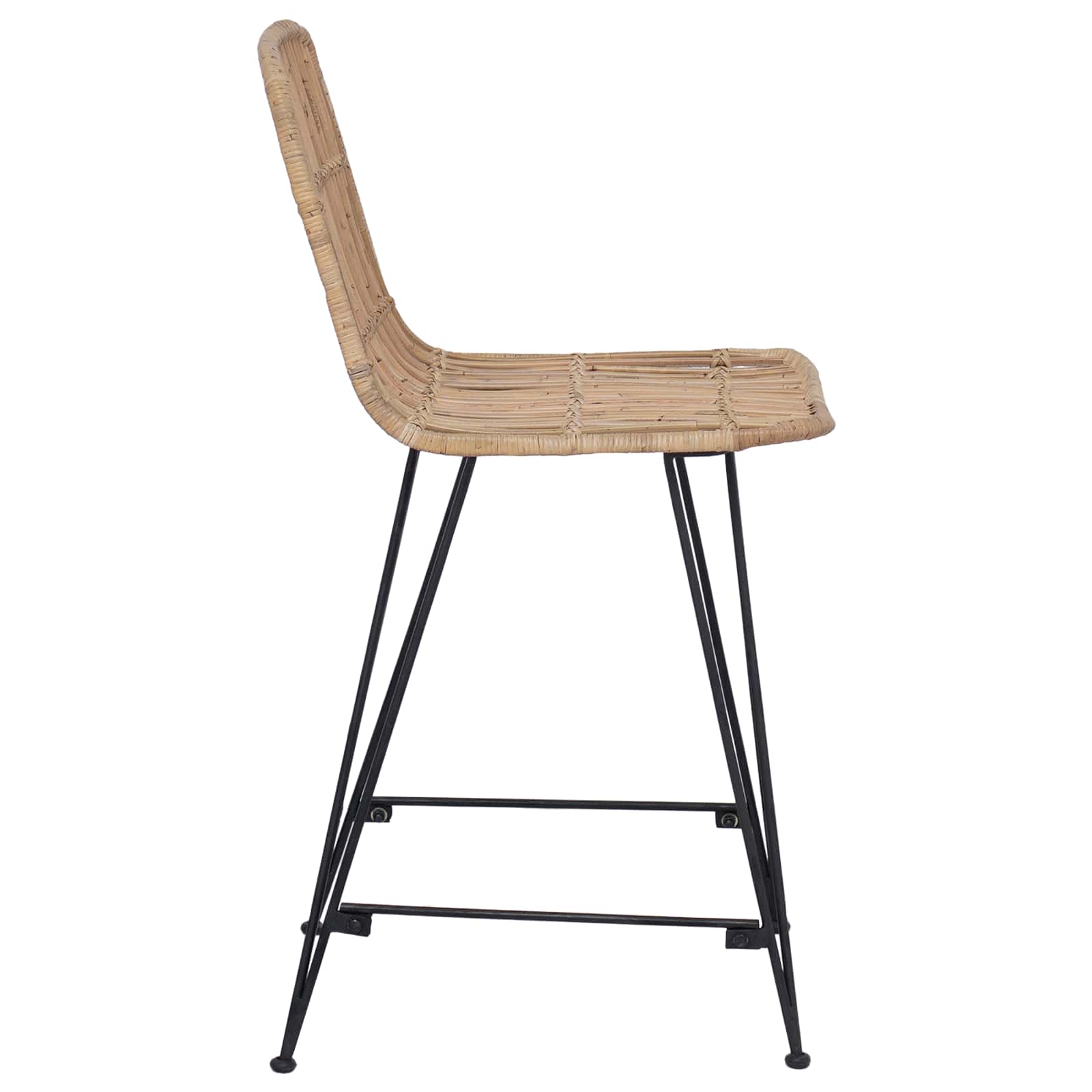 Tabouret de bar 2 pcs Naturel 44 x 54 x 96 cm Rattan et Acier - XIOS