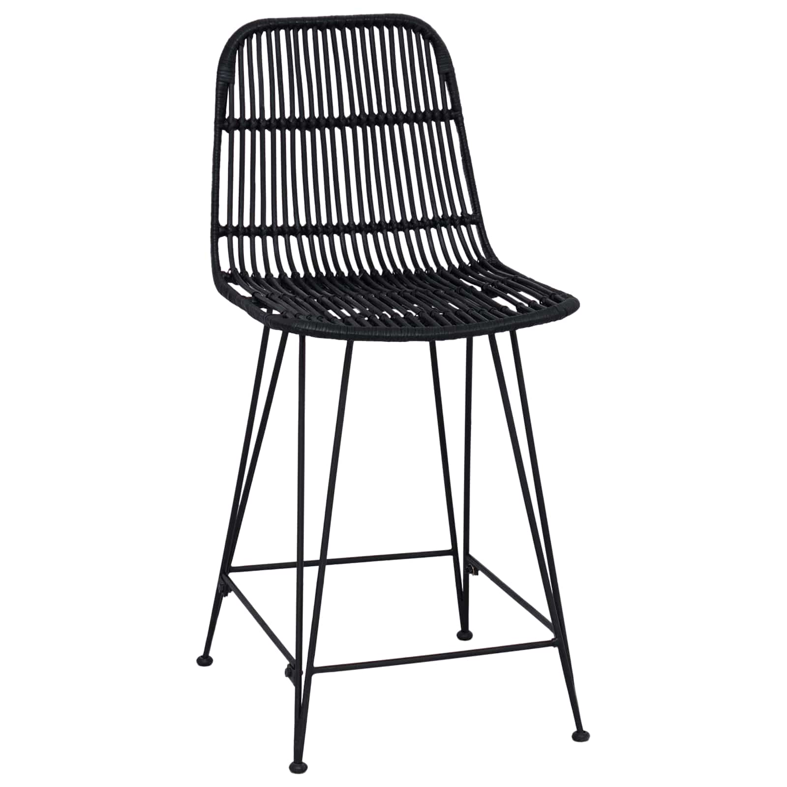 Tabouret de bar 2 pcs Noir 44 x 54 x 96 cm Rattan et Acier - XIOS