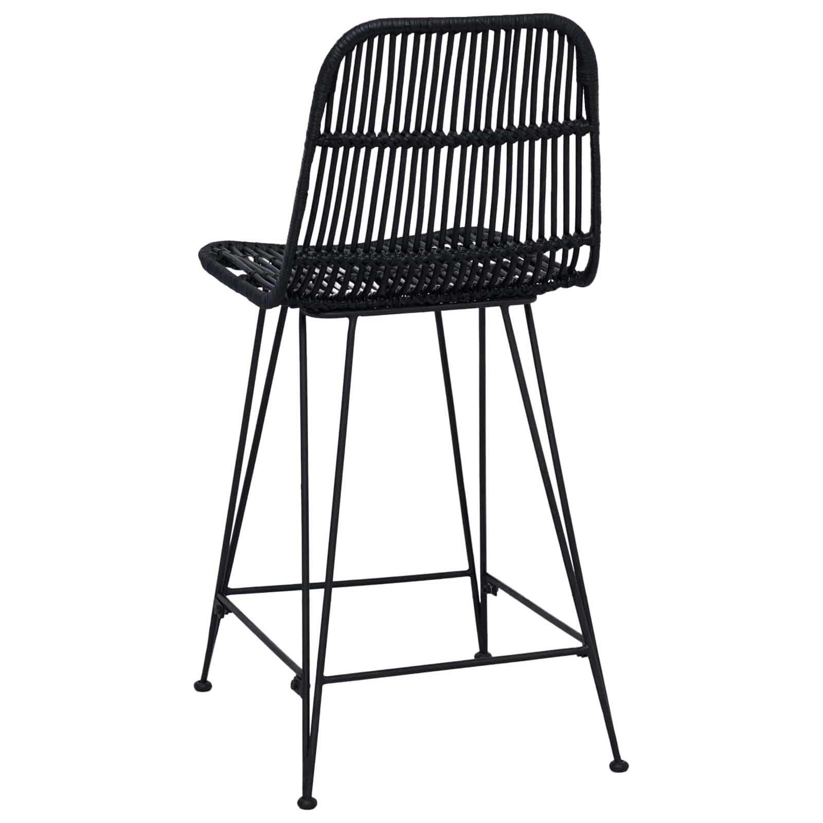 Tabouret de bar 2 pcs Noir 44 x 54 x 96 cm Rattan et Acier - XIOS