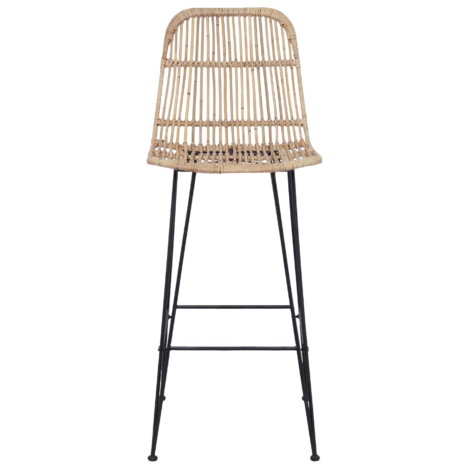Tabouret de bar 2 pcs Naturel 44 x 55 x 109 cm Rattan et Acier - XIOS
