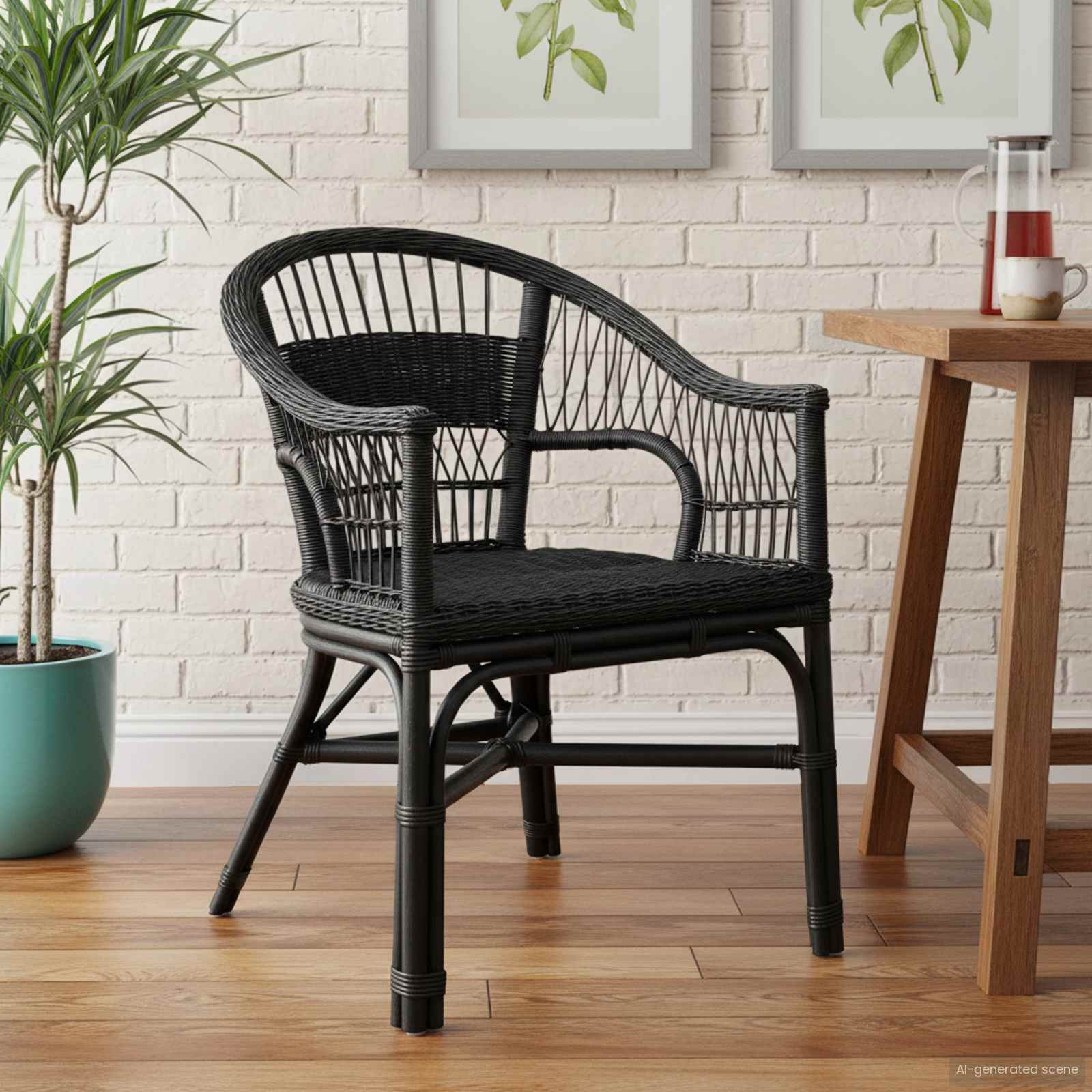 Chaise empilable Noir 60 x 60 x 81 cm Rotin - XIOS