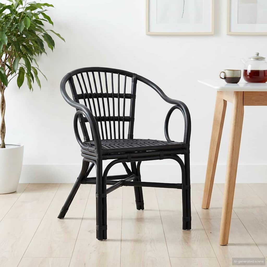 Chaise empilable Noir 58 x 60 x 81 cm Rotin - XIOS