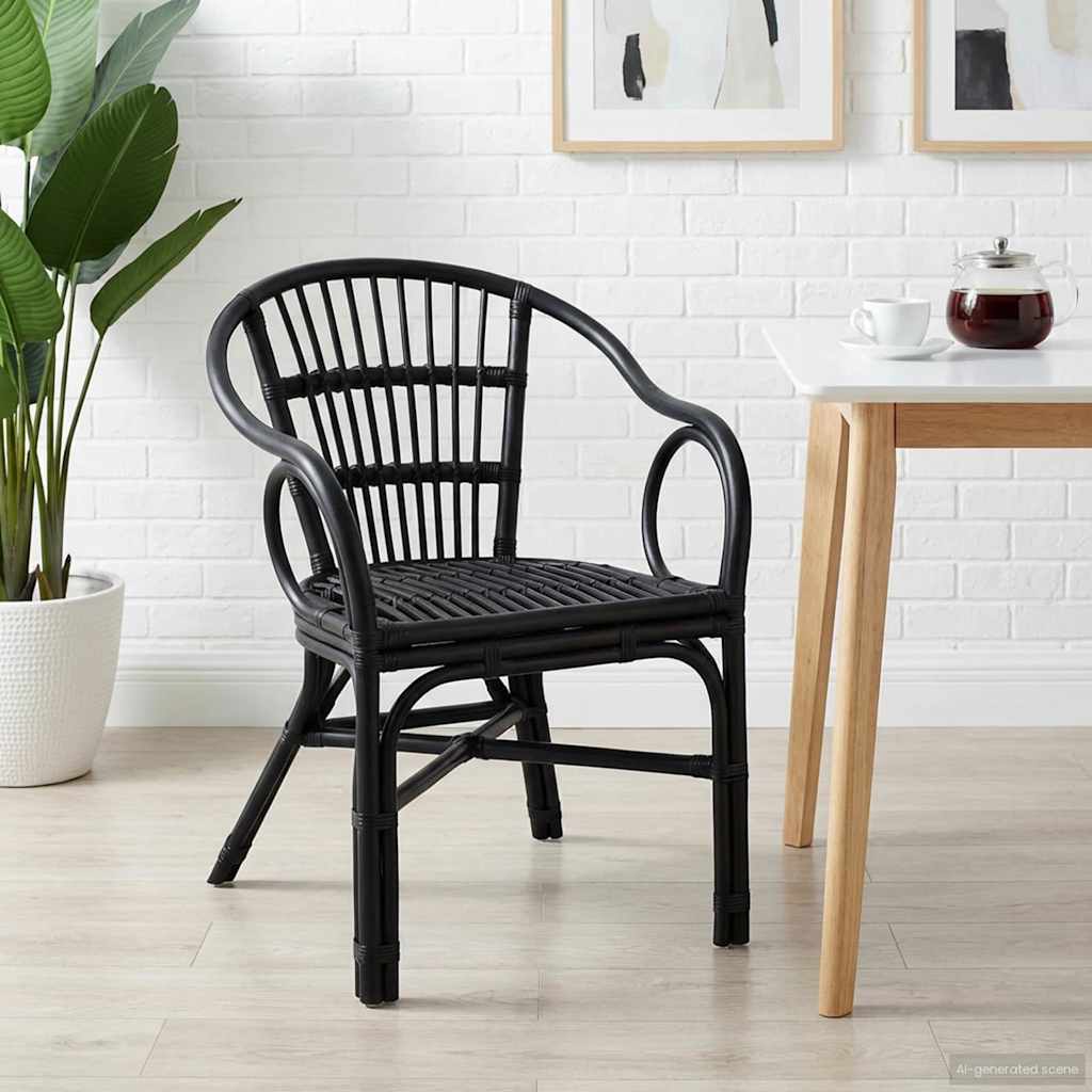 Chaise empilable Noir 58 x 60 x 81 cm Rotin - XIOS