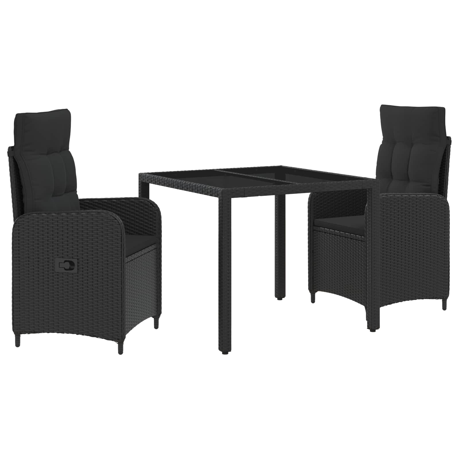 Ensemble de repas extérieur 3 pcs Noir 90 x 90 x 75 cm - XIOS