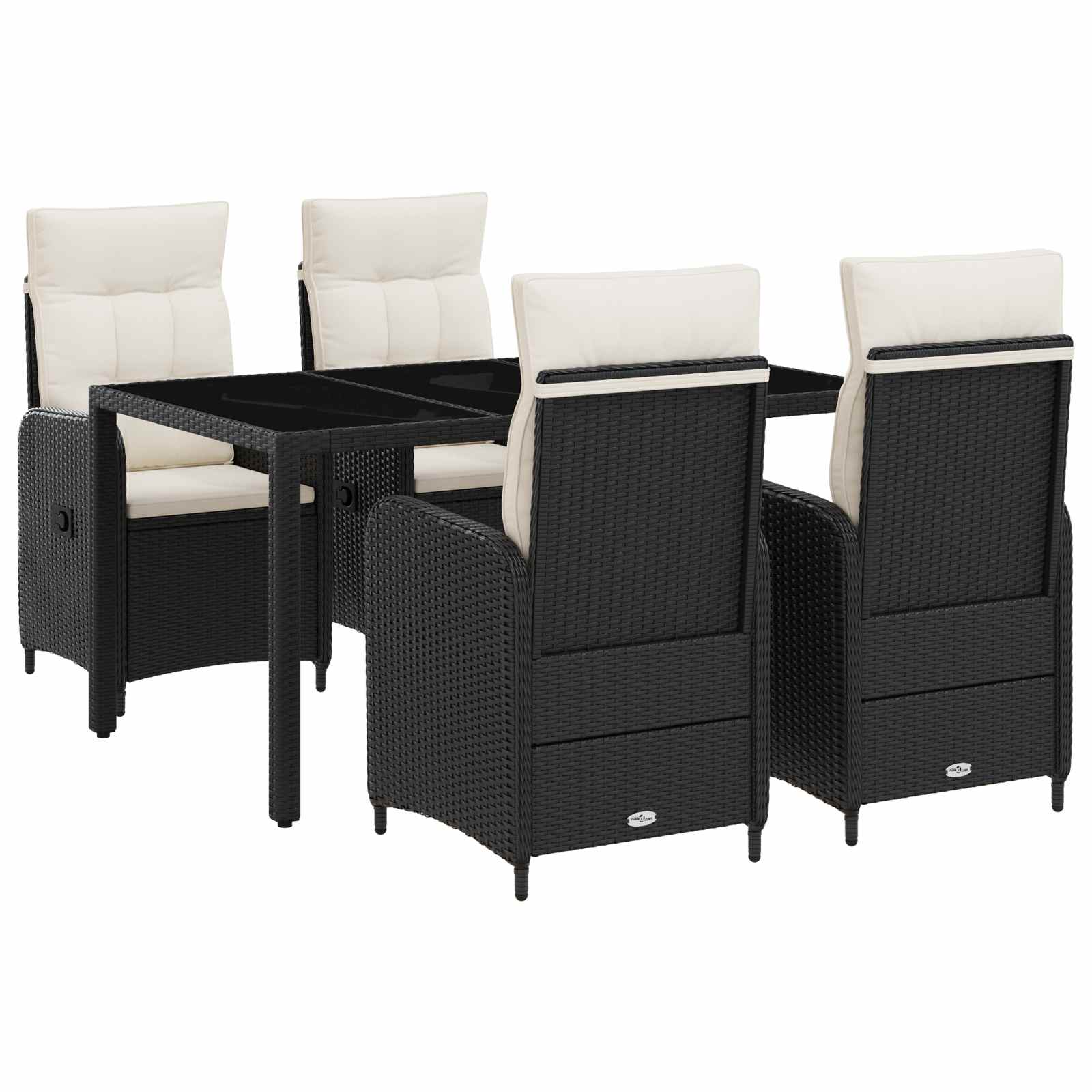 Ensemble de repas extérieur 5 pcs Noir et blanc crème - XIOS