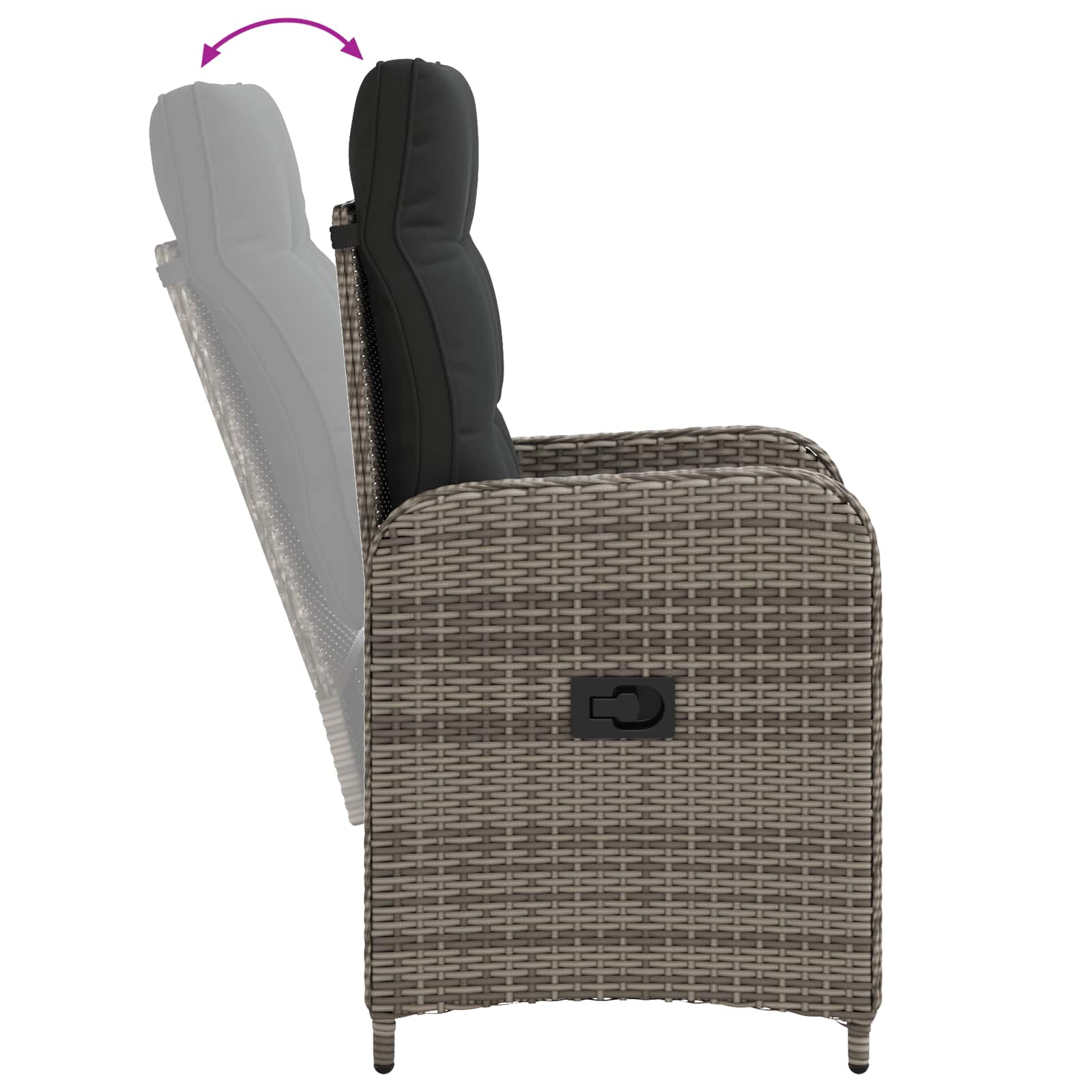 Ensemble de repas extérieur 3 pcs Gris clair et gris foncé - XIOS