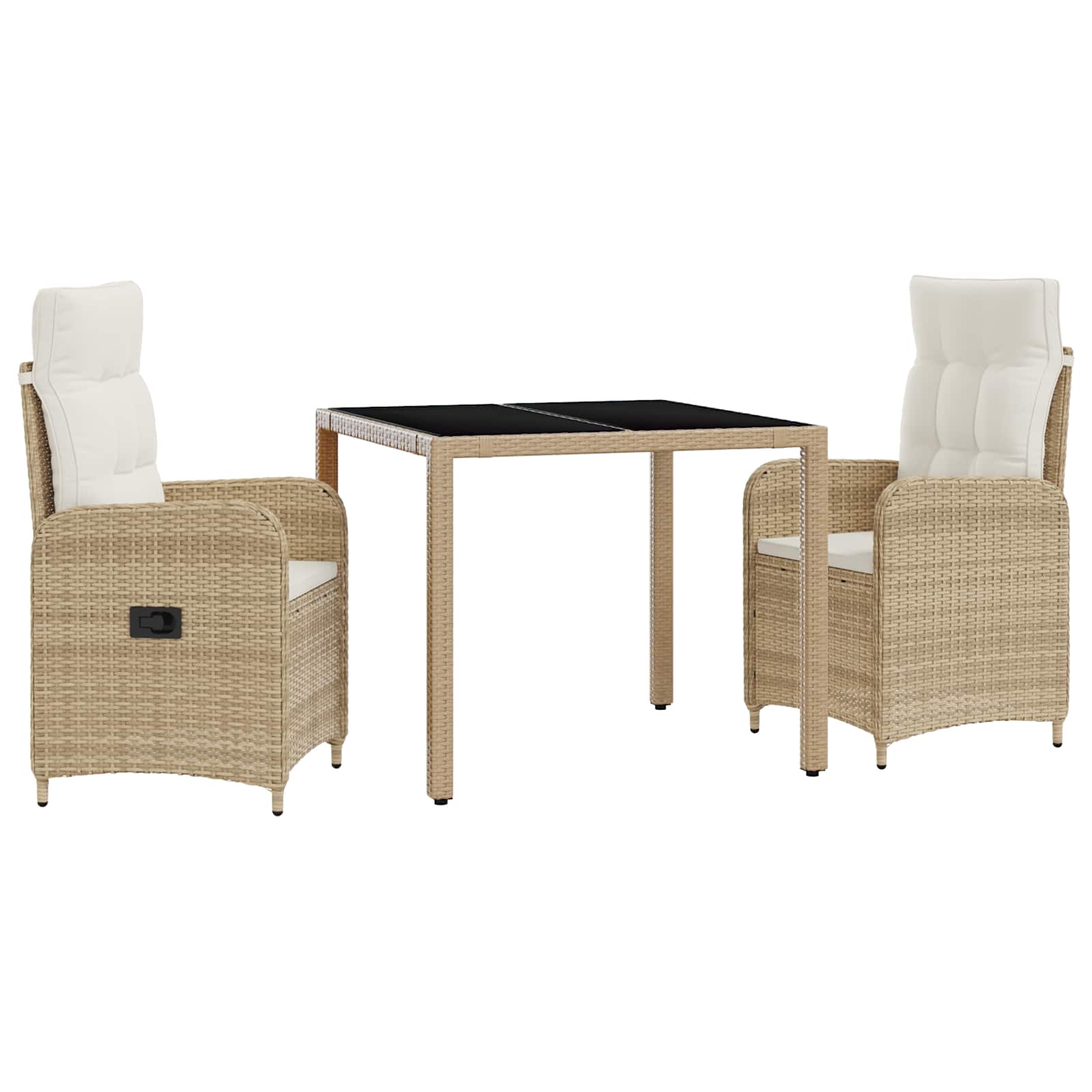 Ensemble de repas extérieur 3 pcs Beige et blanc crème - XIOS