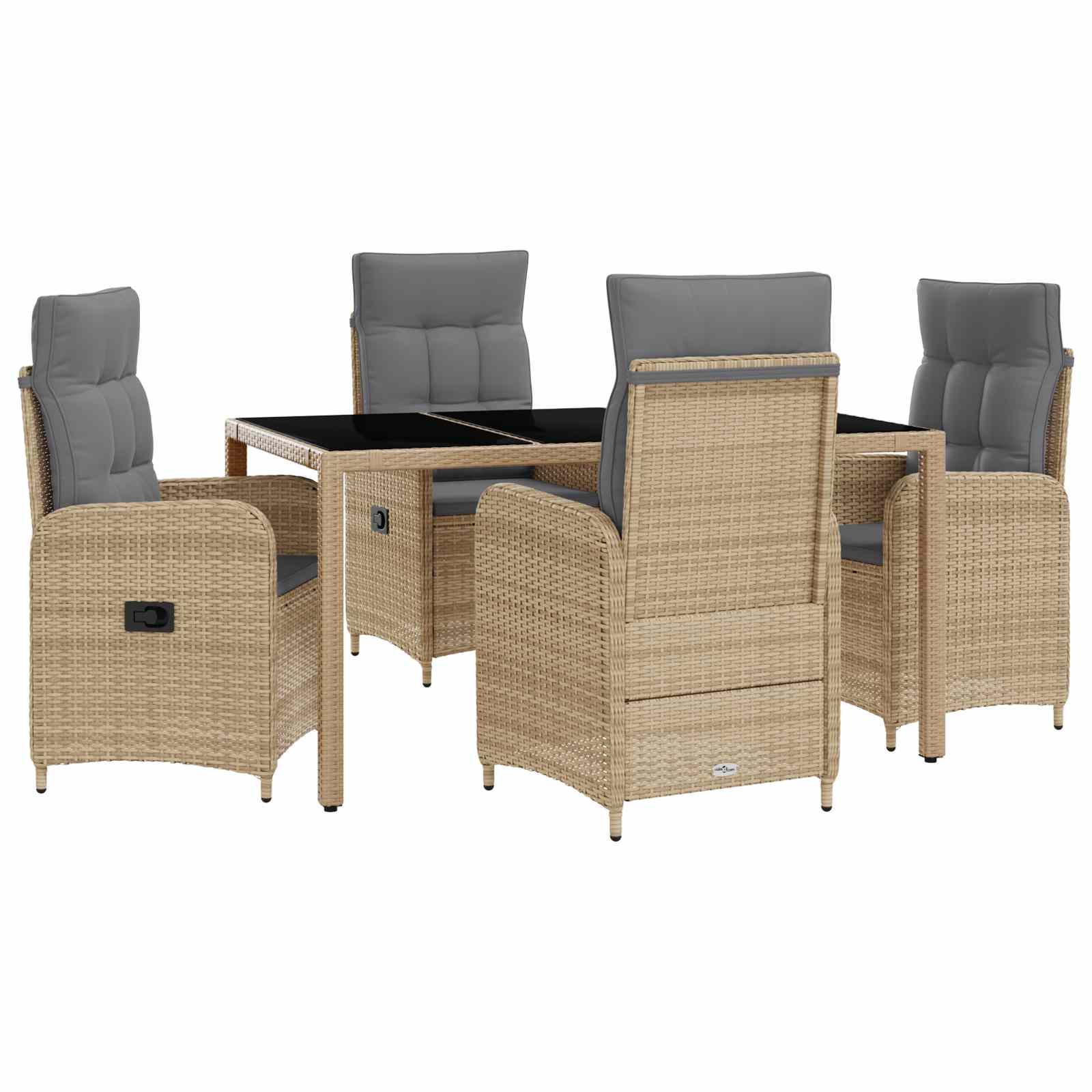 Ensemble de repas extérieur 5 pcs Beige et Gris clair - XIOS