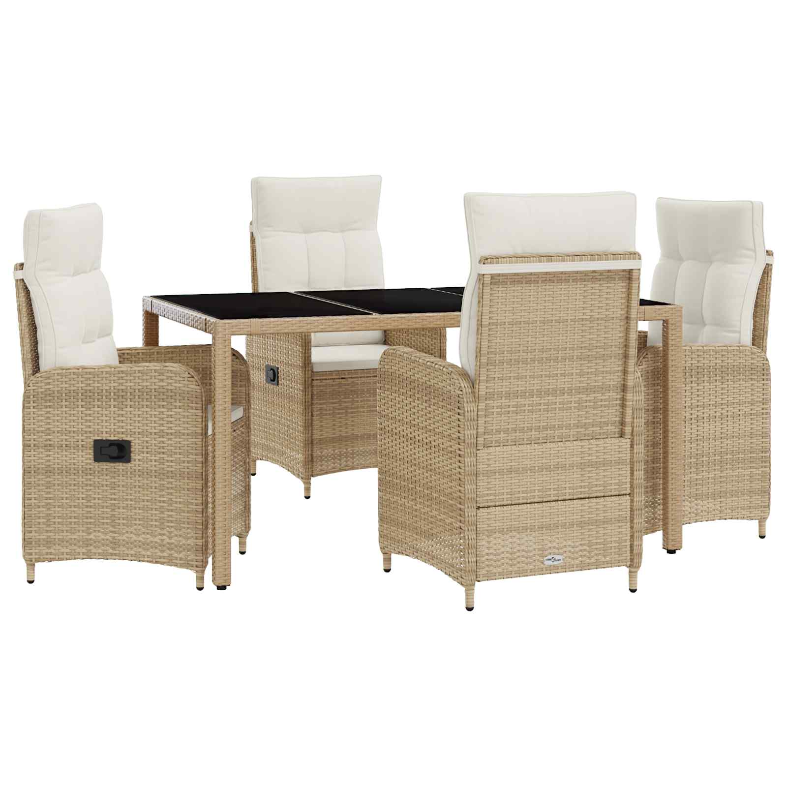 Ensemble de repas extérieur 5 pcs Beige et blanc crème - XIOS