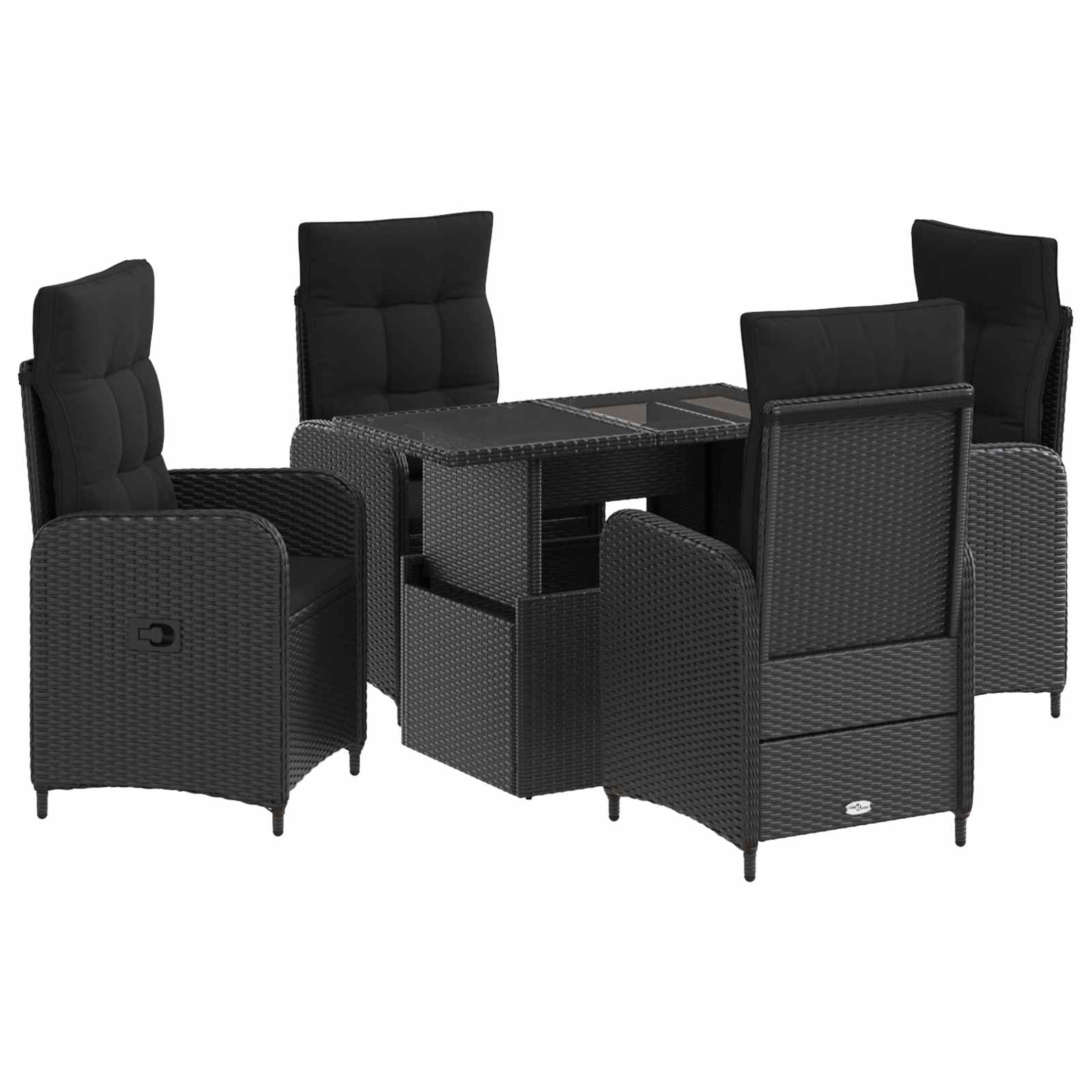 Ensemble de repas extérieur 5 pcs Noir polyrotin - XIOS