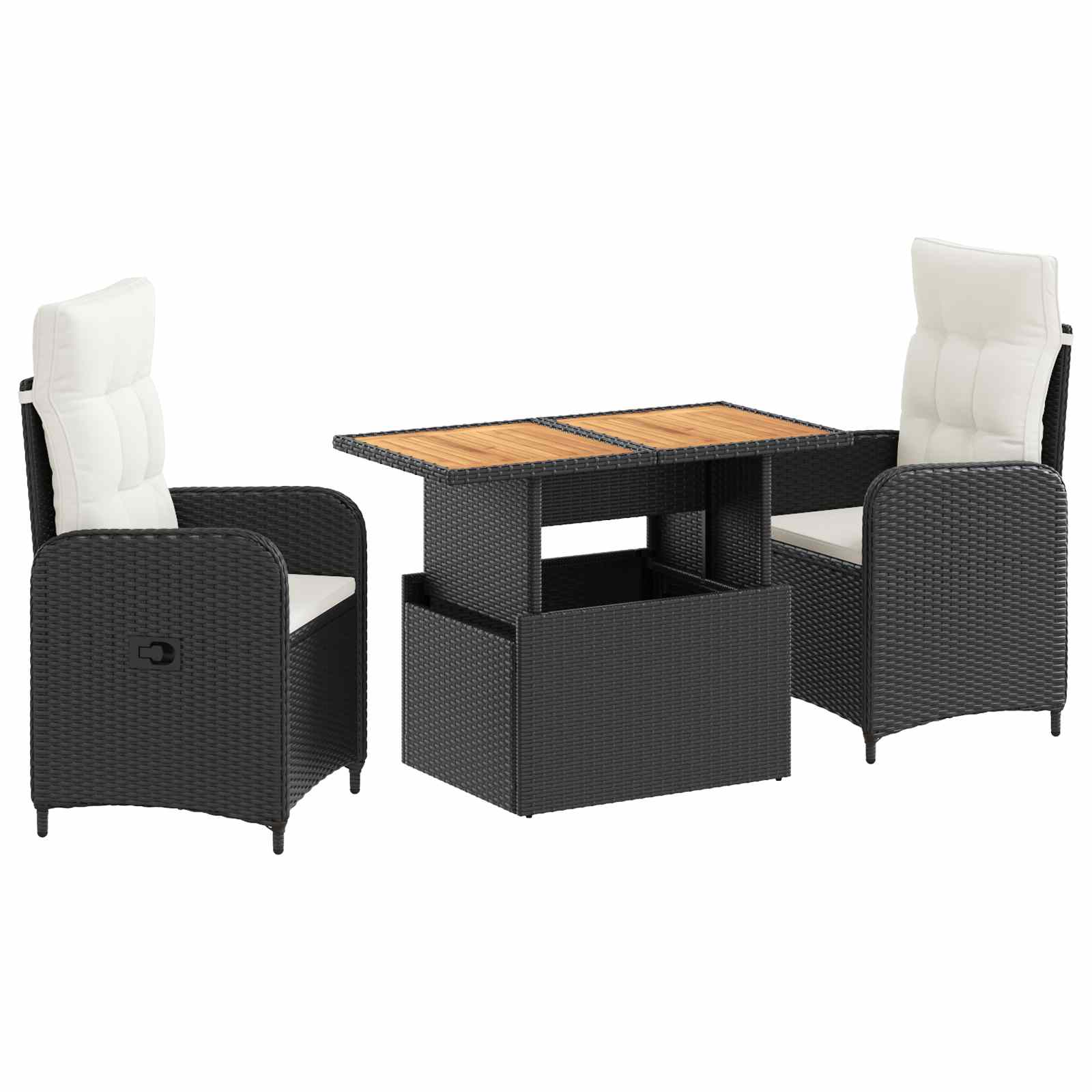 Ensemble de repas extérieur 3 pcs Noir et blanc crème - XIOS