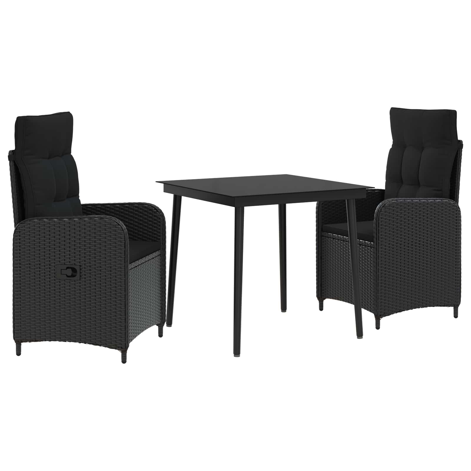 Ensemble de Tables Basses avec coussin avec oreiller 3 pcs Noir - XIOS