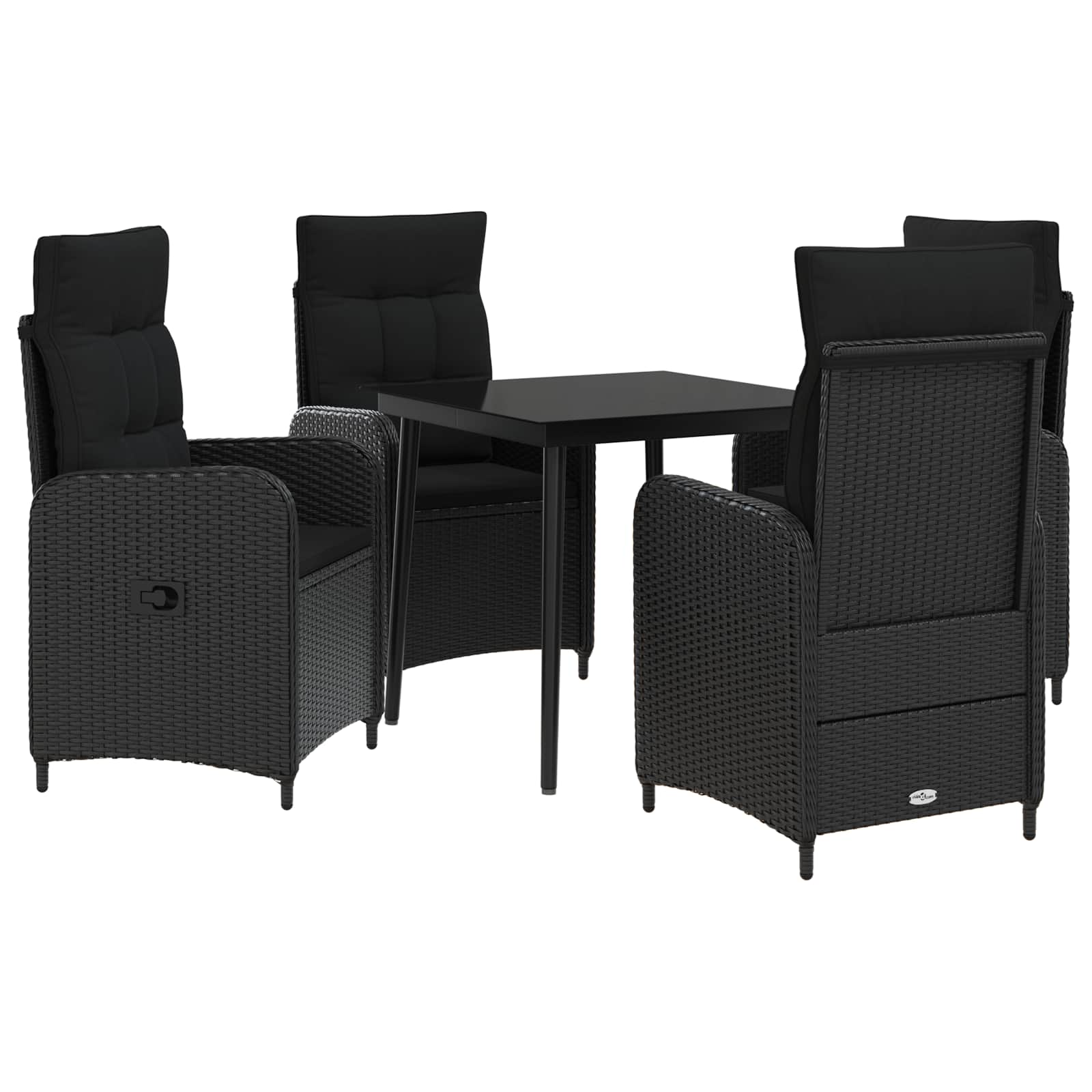 Ensemble de Tables Basses avec coussin avec oreiller 5 pcs Noir - XIOS