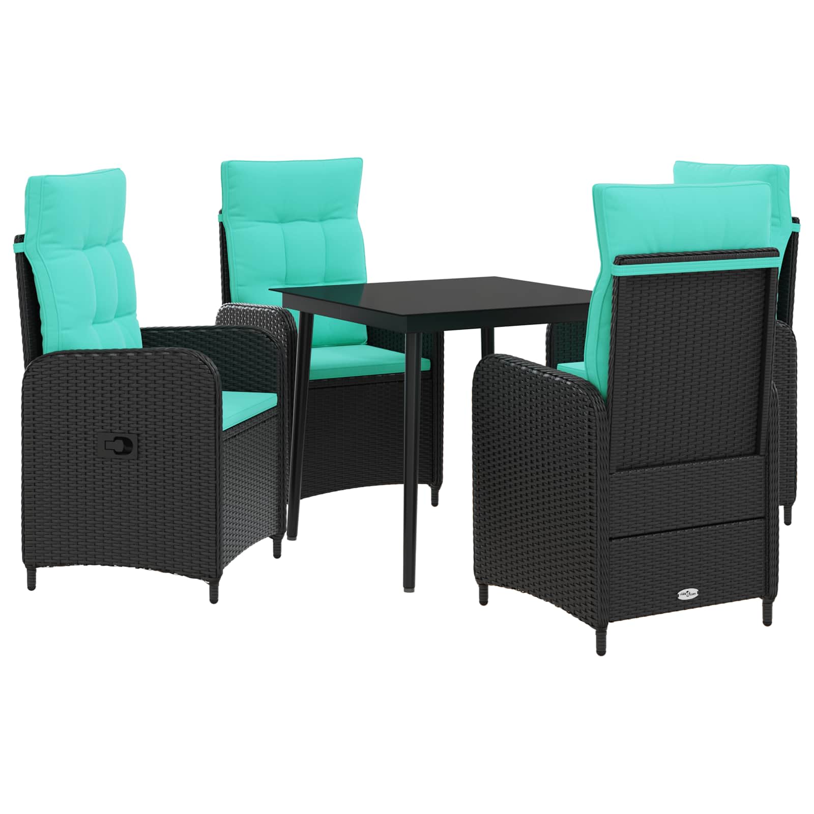 Ensemble de Tables Basses avec coussin avec oreiller 5 pcs