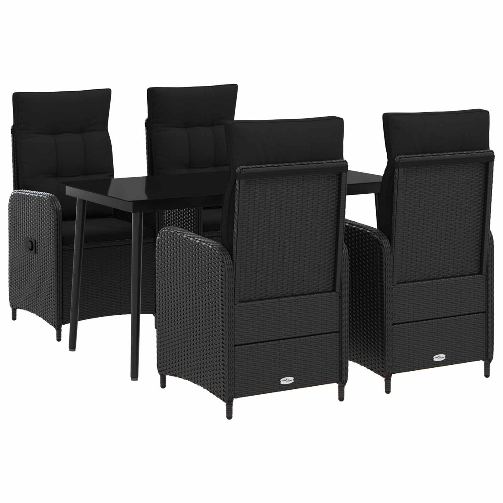 Ensemble de Tables Basses avec coussin avec oreiller 5 pcs Noir - XIOS