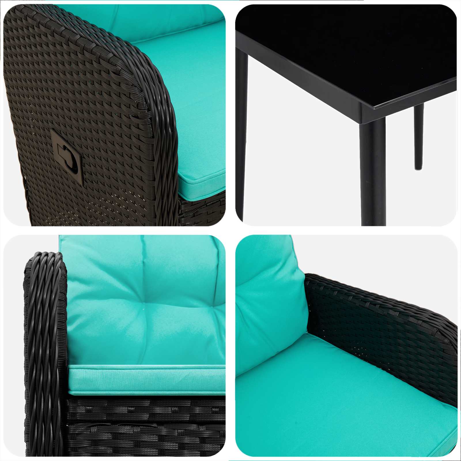 Ensemble de Tables Basses avec coussin avec oreiller 5 pcs - XIOS