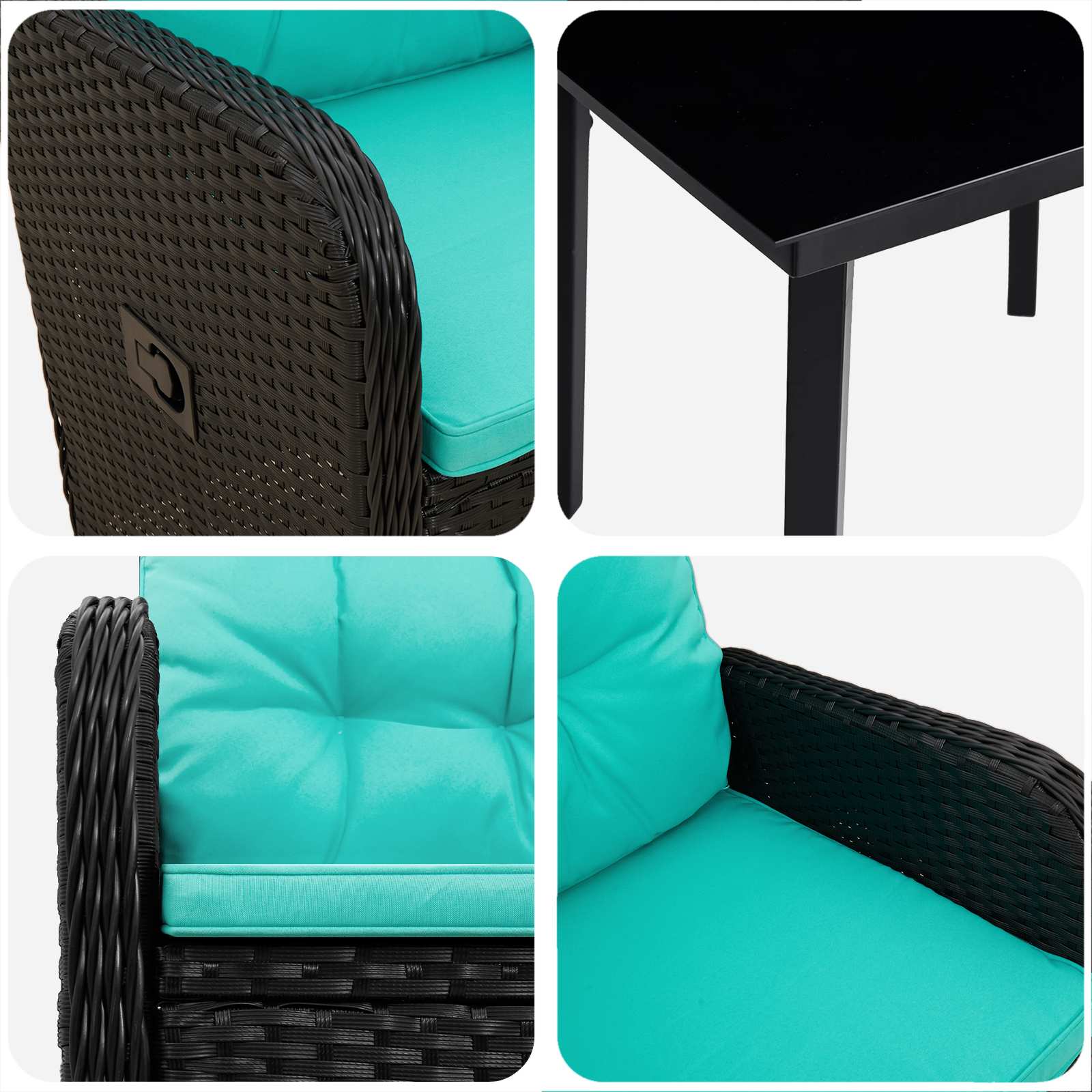 Ensemble de Tables Basses avec coussin avec oreiller 3 pcs