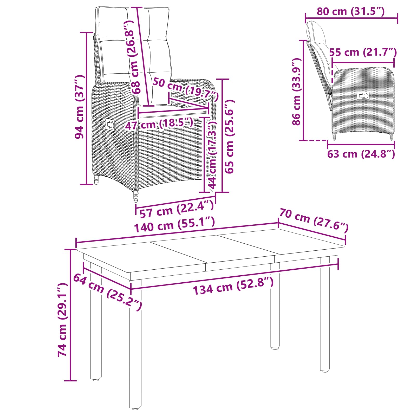 Ensemble de Tables Basses 5 pcs Noir et blanc crème - XIOS