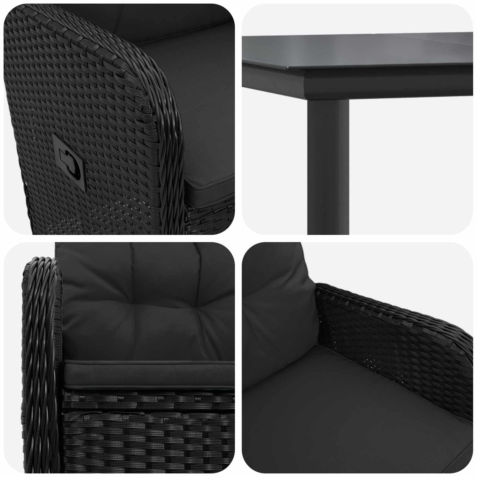 Ensemble de Tables Basses avec coussin avec oreiller 5 pcs - XIOS