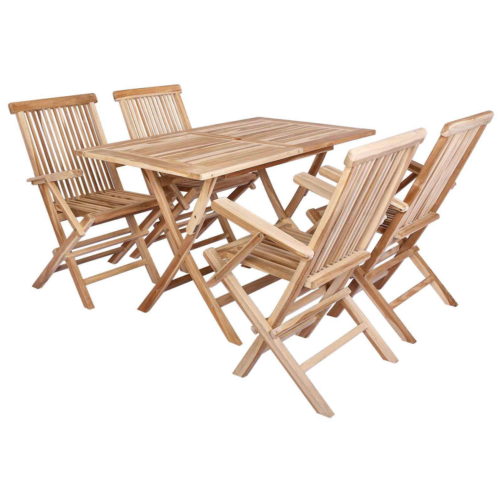 Ensemble de meubles de jardin 5 pc Naturel Bois de teck massif - XIOS