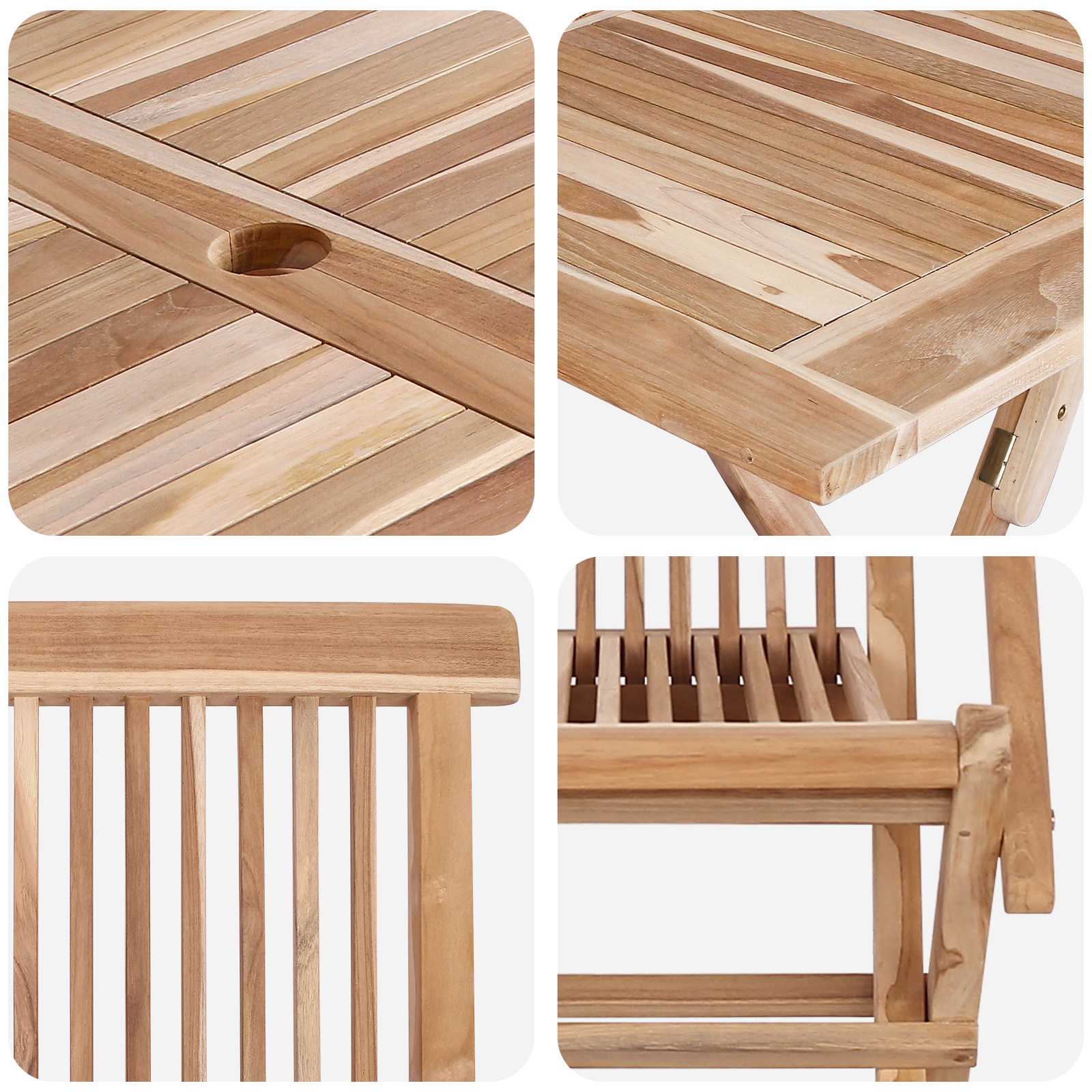 Ensemble de meubles de jardin 7 pc Naturel Bois de teck massif - XIOS
