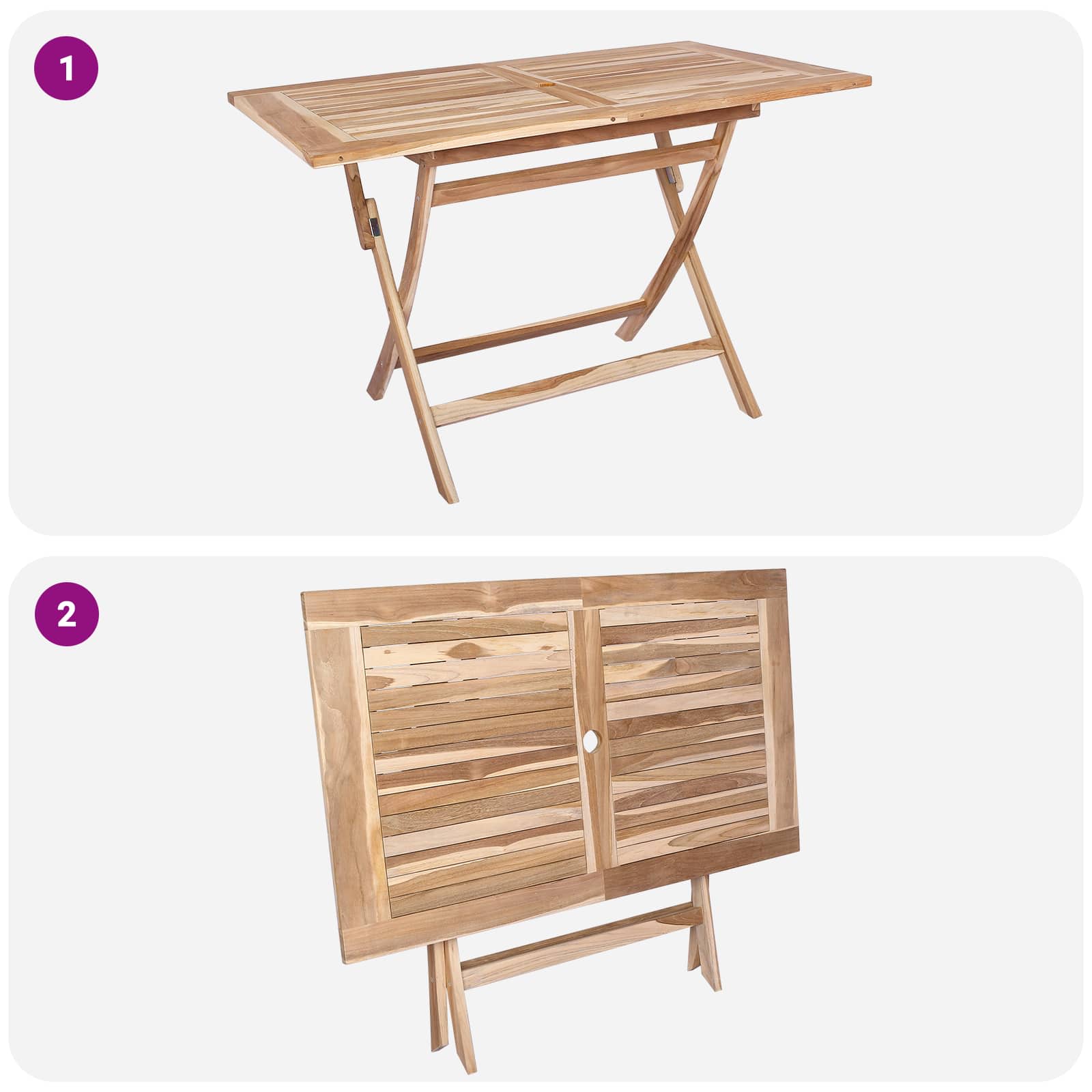 Ensemble de meubles de jardin 7 pc Naturel Bois de teck massif - XIOS