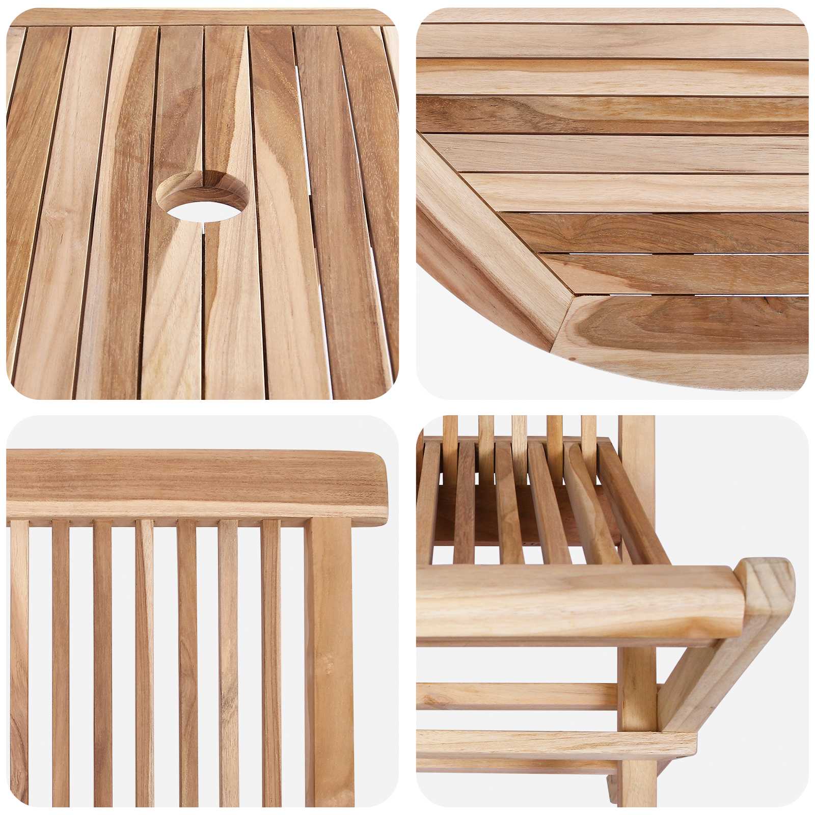 Ensemble de meubles de jardin 7 pc Naturel Bois de teck massif - XIOS