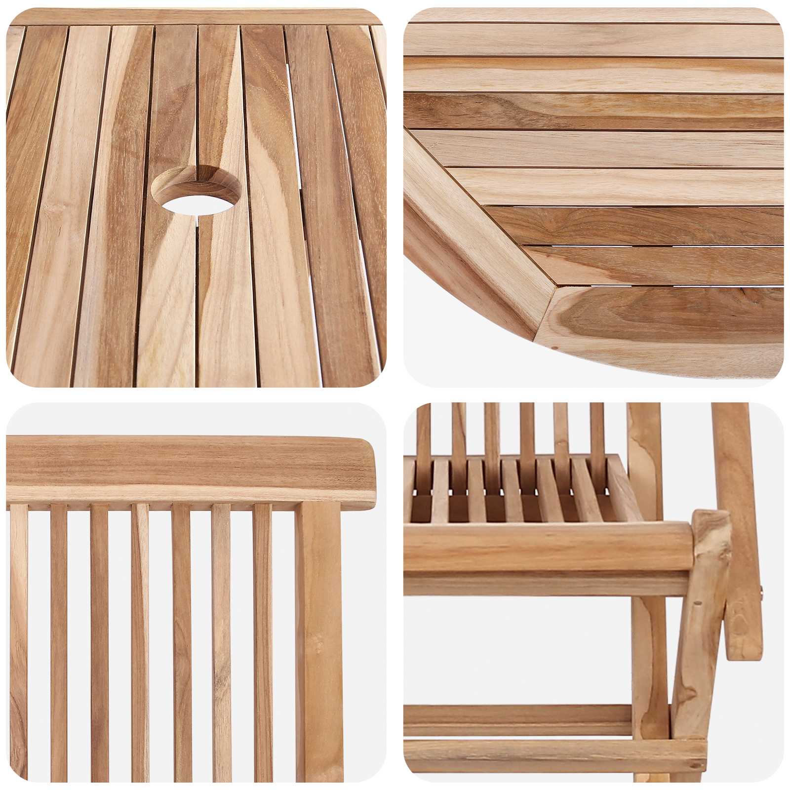 Ensemble de meubles de jardin 7 pc Naturel Bois de teck massif - XIOS