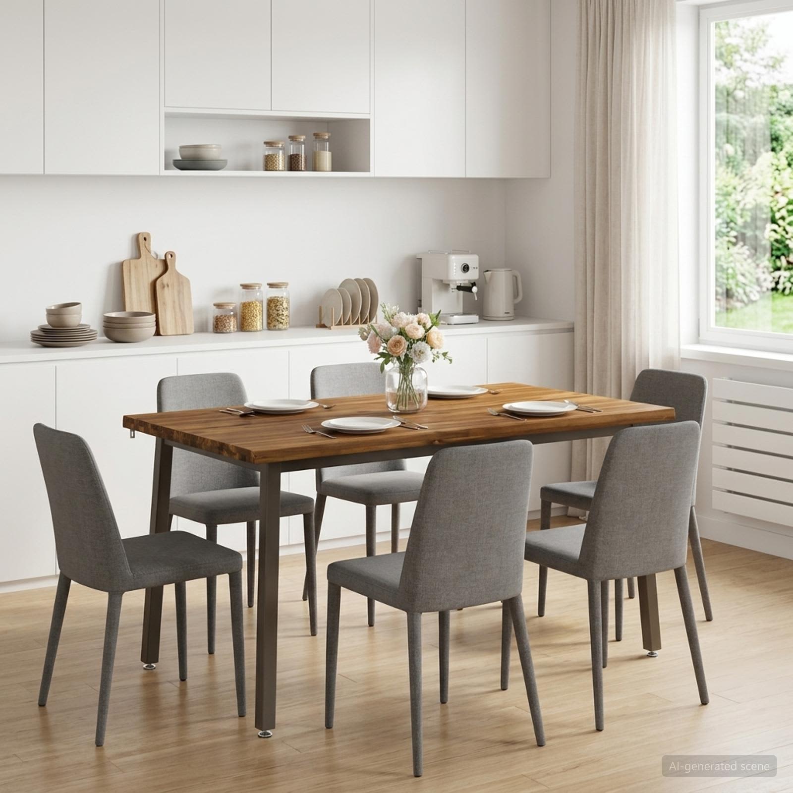 Table à manger en bord vivant 140 x 90 x 75 cm Naturel
