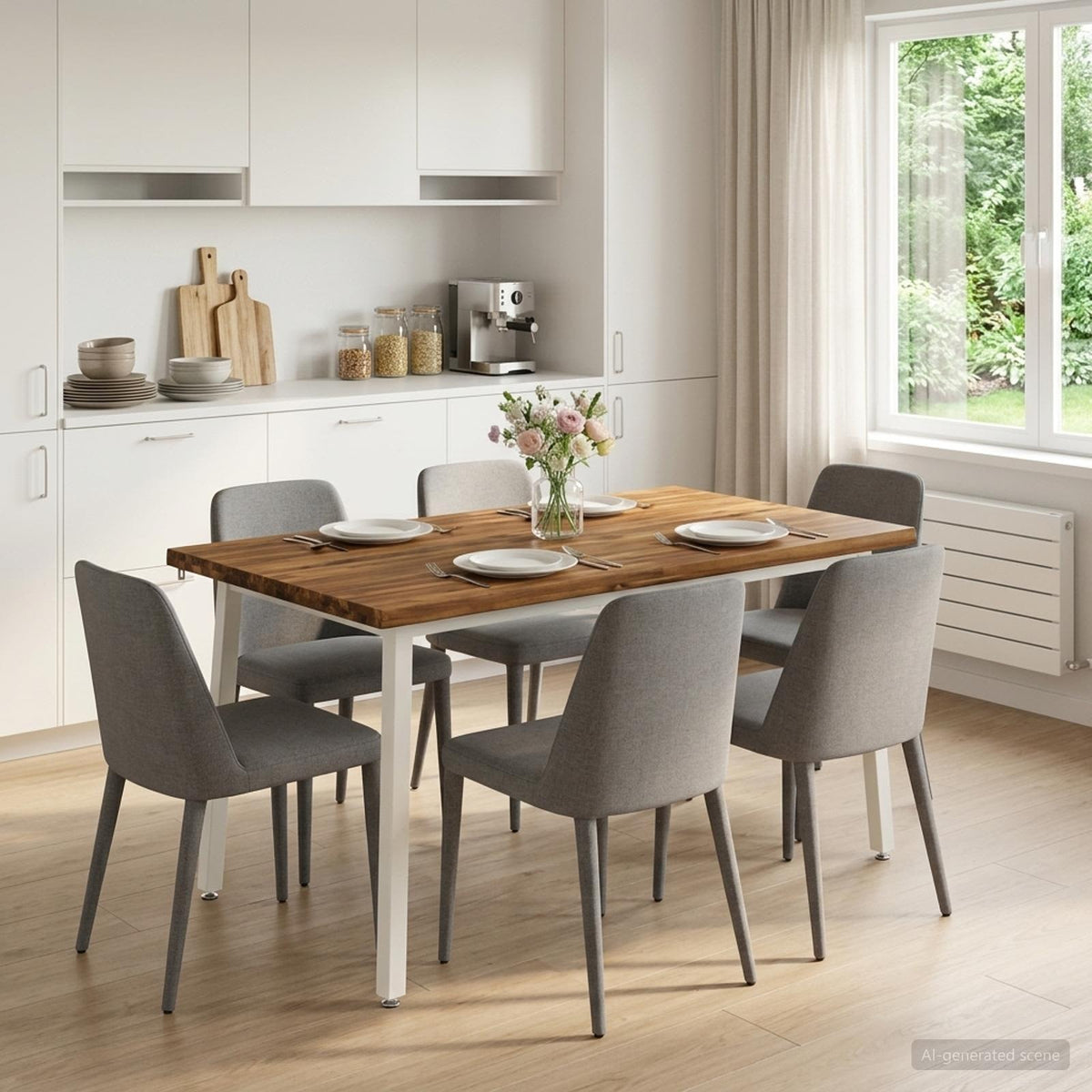 Table à manger en bord vivant 140 x 90 x 75 cm Naturel