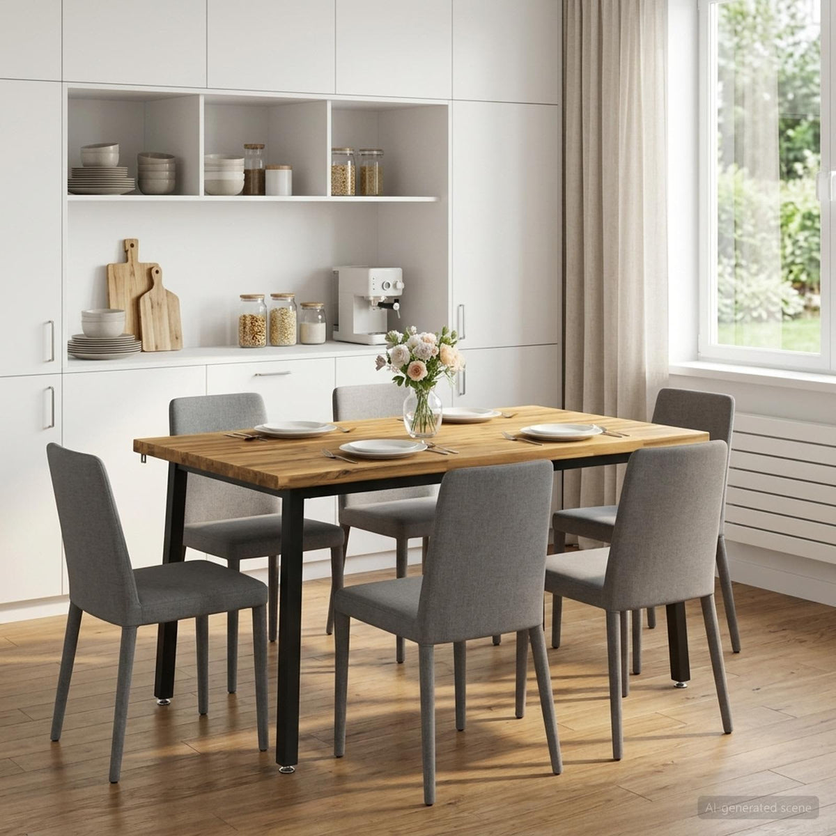 Table à manger en bord vivant 140 x 90 x 75 cm Blanc
