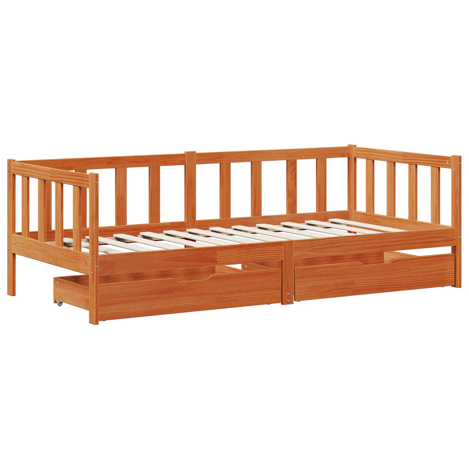 Lit d'appoint avec tiroir 3 pcs Cire marron Bois de Pin Massif - XIOS