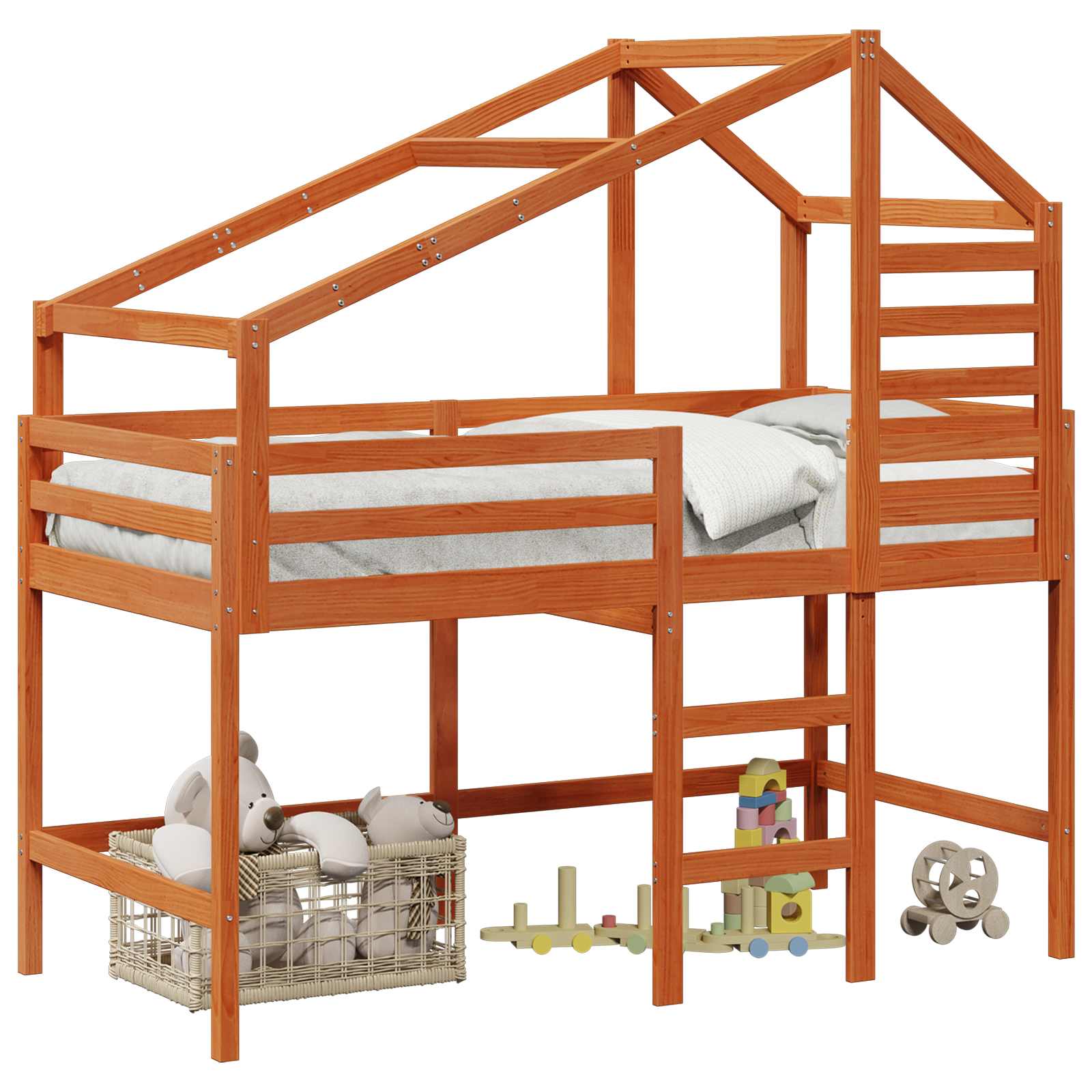 Cadre de lit mezzanine Brun Ciré 90 x 190 cm Pin massif - XIOS