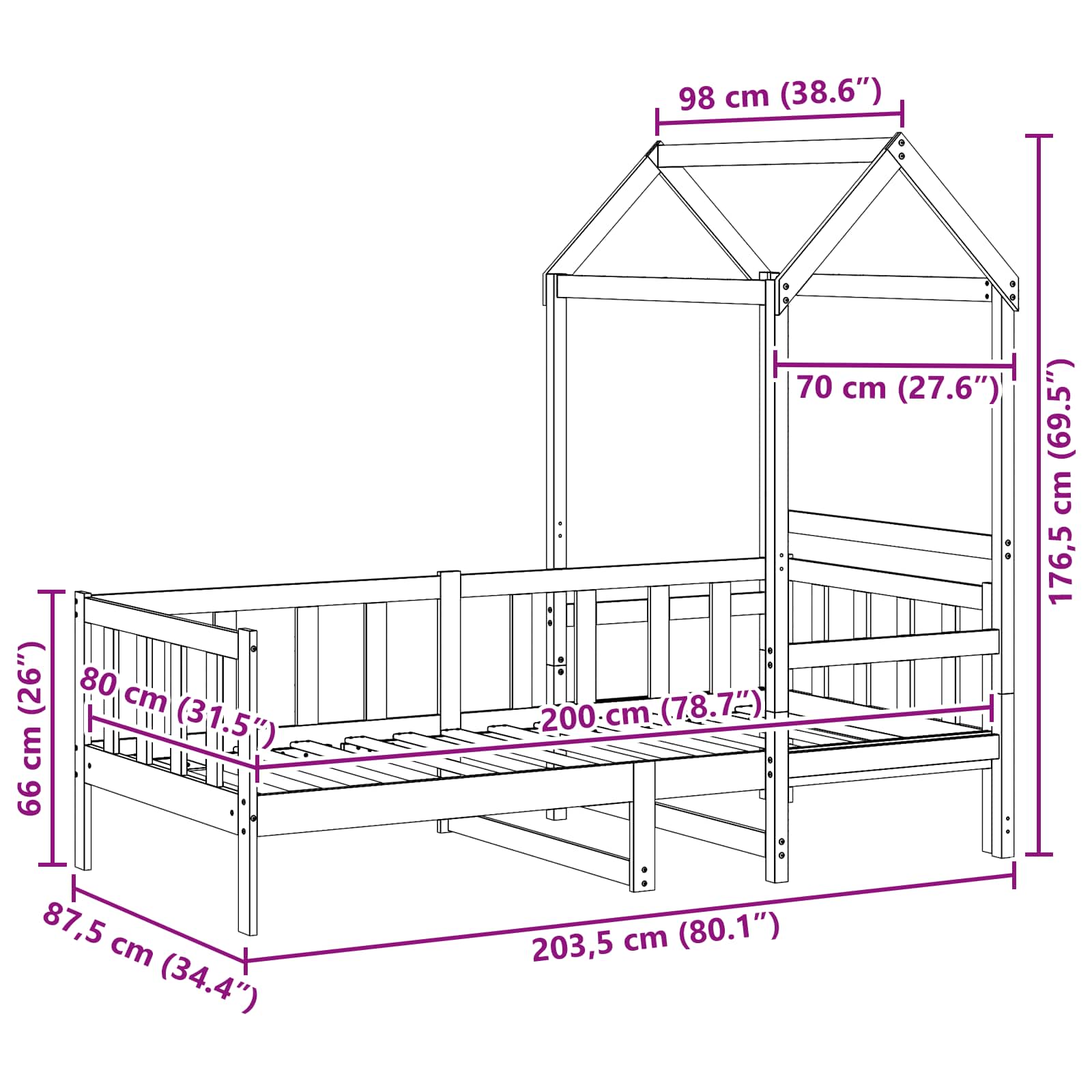 Ensemble Lit de Jour 2 pcs Cire marron Bois de pin massif - XIOS
