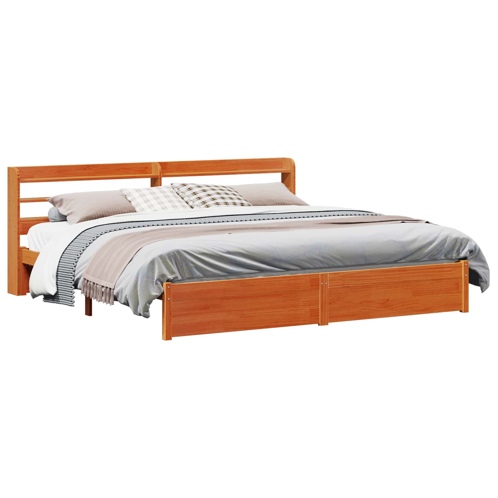 Cadre de lit avec stockage 2 pcs Cire marron Bois de Pin Massif - XIOS