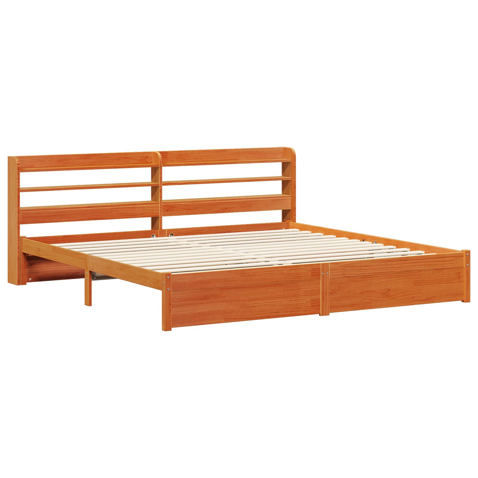 Cadre de lit avec stockage 2 pcs Cire marron Bois de Pin Massif - XIOS