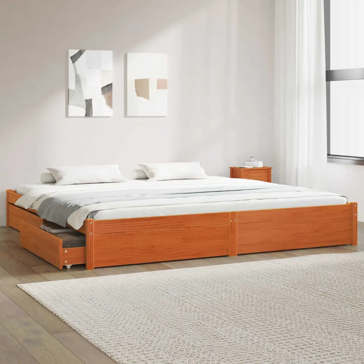 Cadre de lit Cire marron 180 x 200 cm Bois de Pin Massif - XIOS