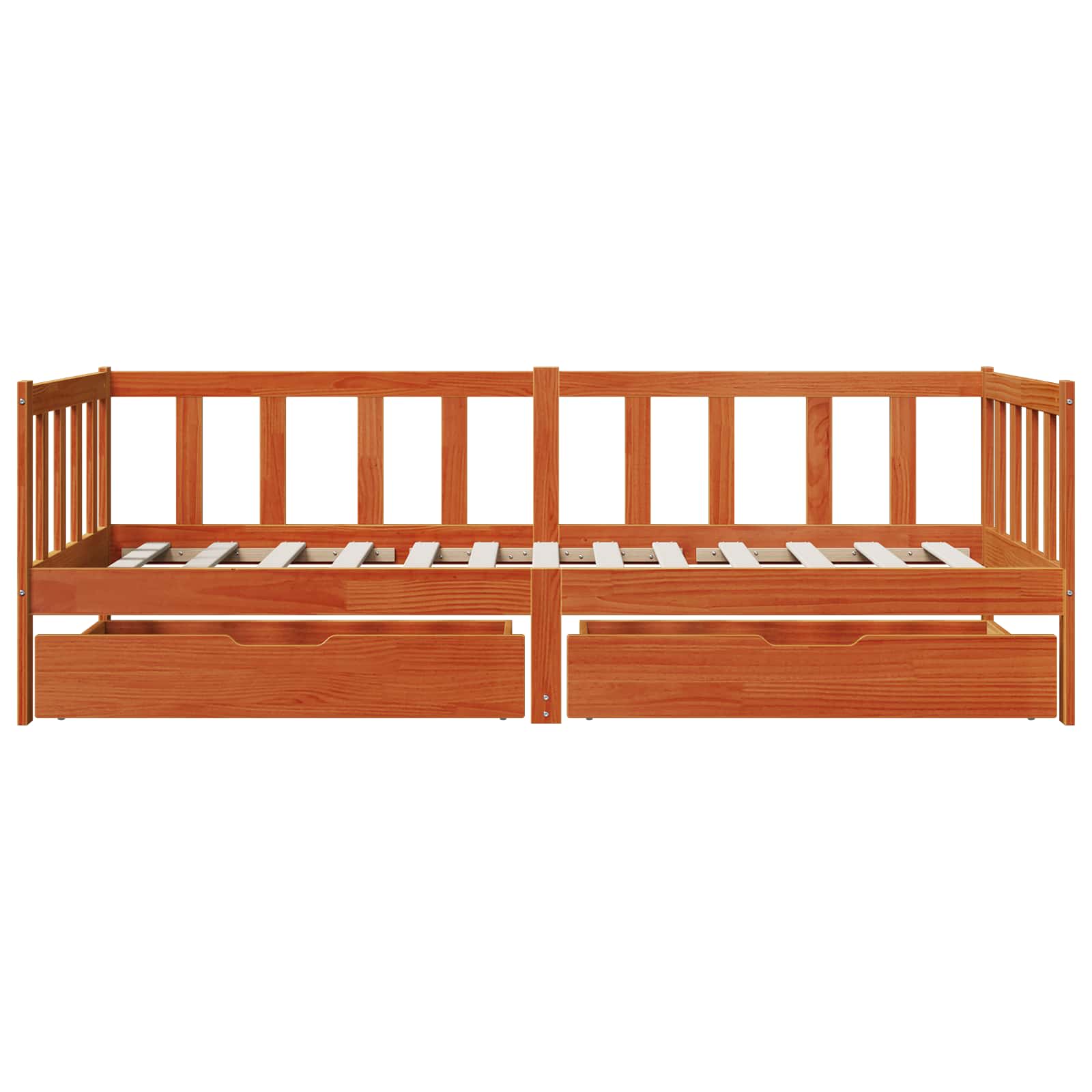 Lit d'appoint avec tiroir 3 pcs Cire marron Bois de Pin Massif - XIOS