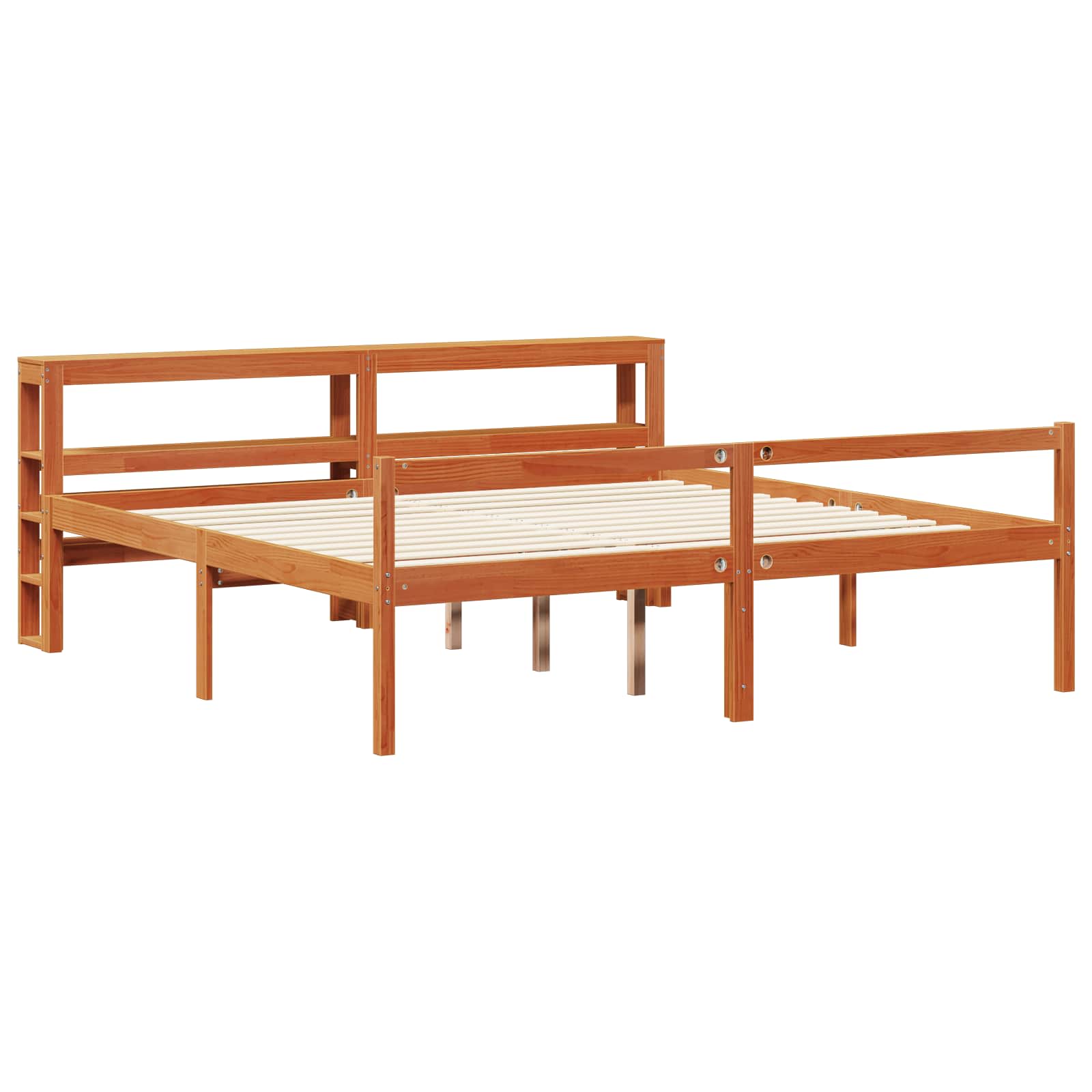 Cadre de lit avec stockage 2 pcs Cire marron Bois de Pin Massif - XIOS