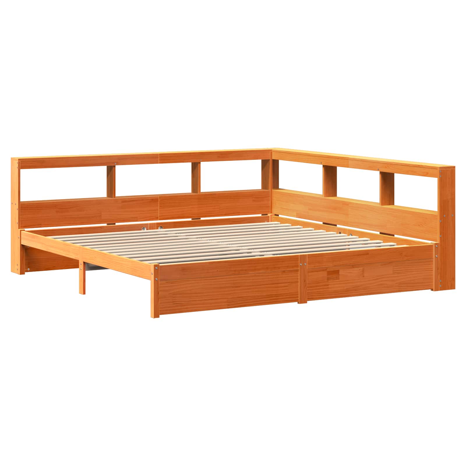 Lit Bibliothèque avec stockage 2 pcs Cire marron 200 x 200 cm - XIOS