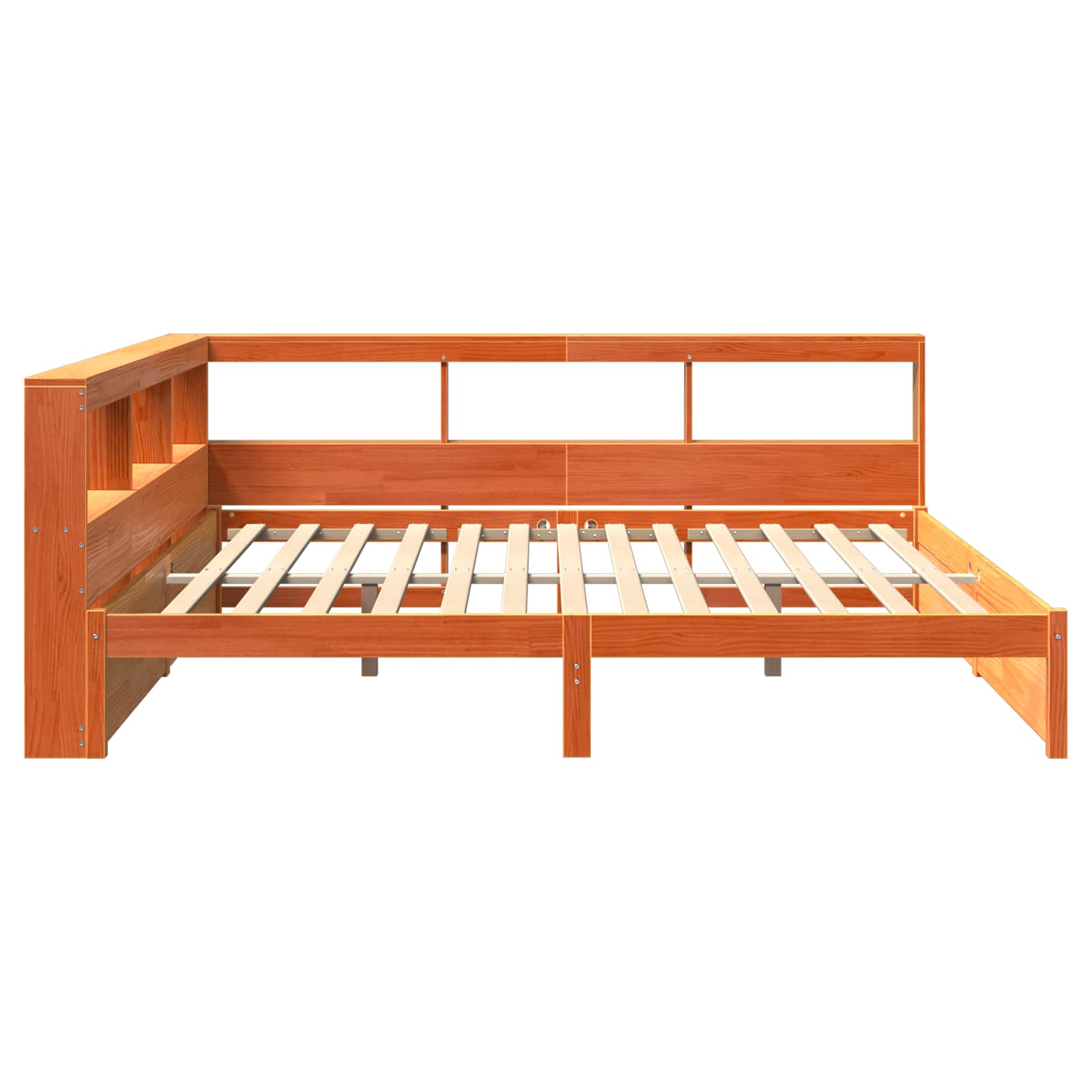 Lit Bibliothèque avec stockage 2 pcs Cire marron 200 x 200 cm - XIOS