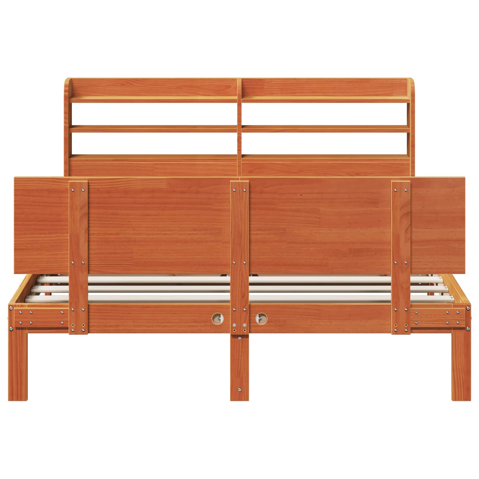 Cadre de lit avec stockage 2 pcs Cire marron Bois de Pin Massif - XIOS