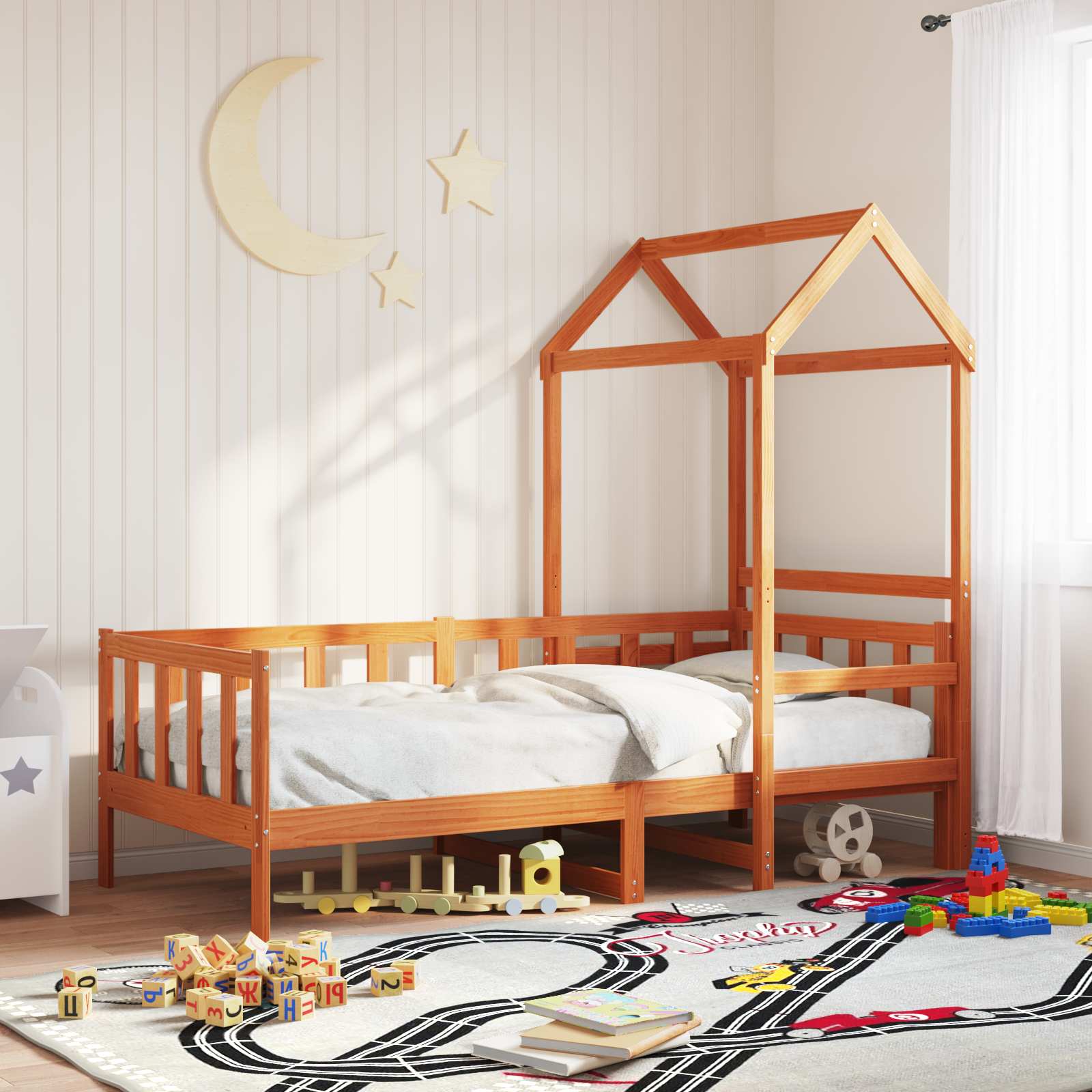Ensemble Lit de Jour 2 pcs Cire marron Bois de pin massif - XIOS
