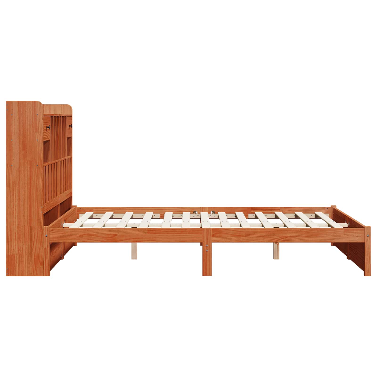 Cadre de lit bibliothèque avec tiroir Cire marron 200 x 150 cm - XIOS