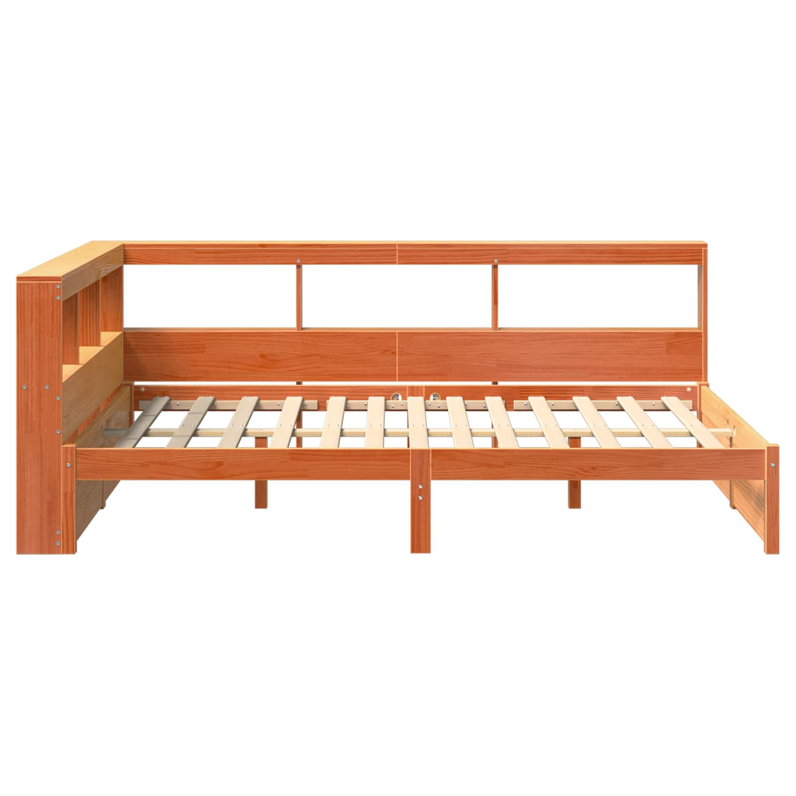 Lit Bibliothèque avec stockage 2 pcs Cire marron 200 x 140 cm - XIOS