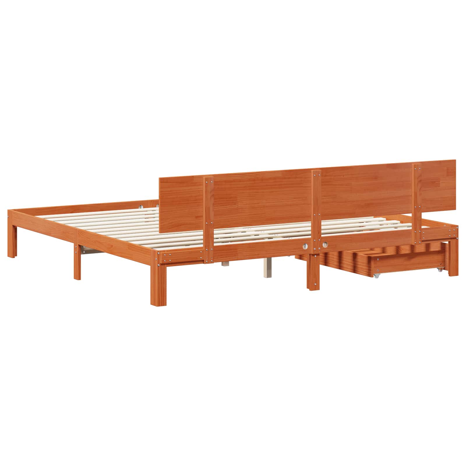 Cadre de lit Cire marron 180 x 200 cm Bois de Pin Massif - XIOS